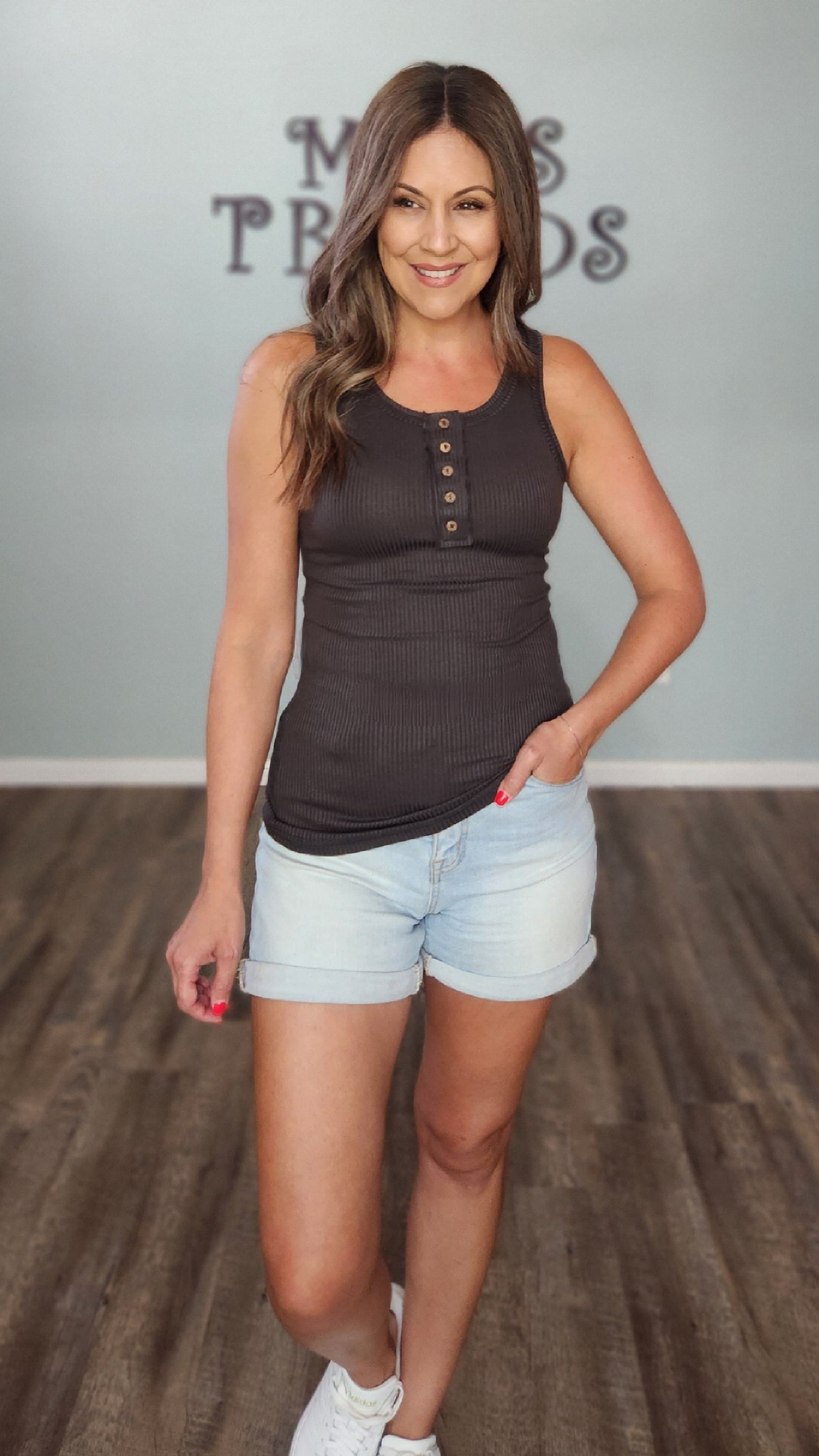 Your Casual Statement Tank-Grey