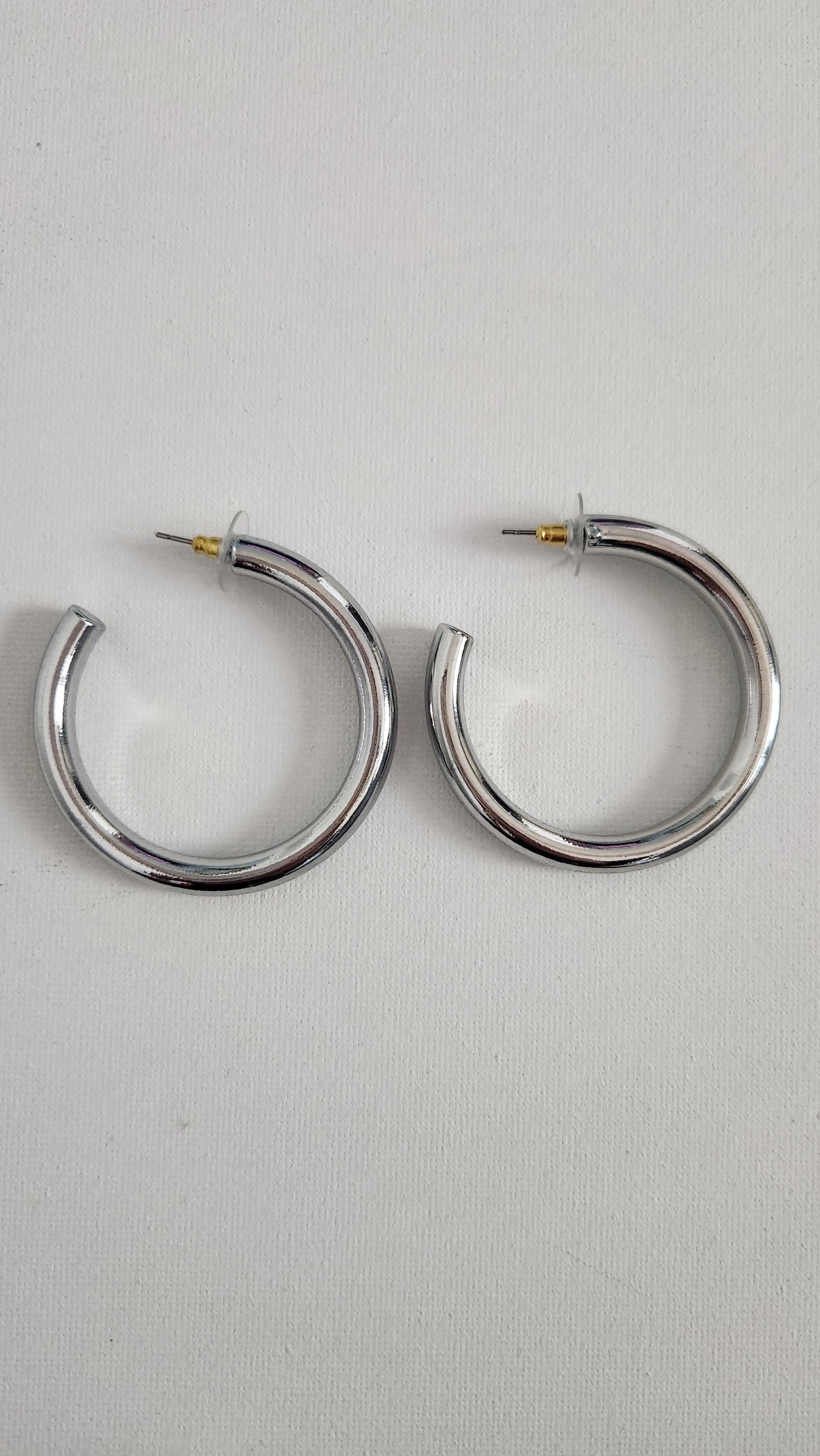Graceful Shimmer Hoops-Silver-Grey