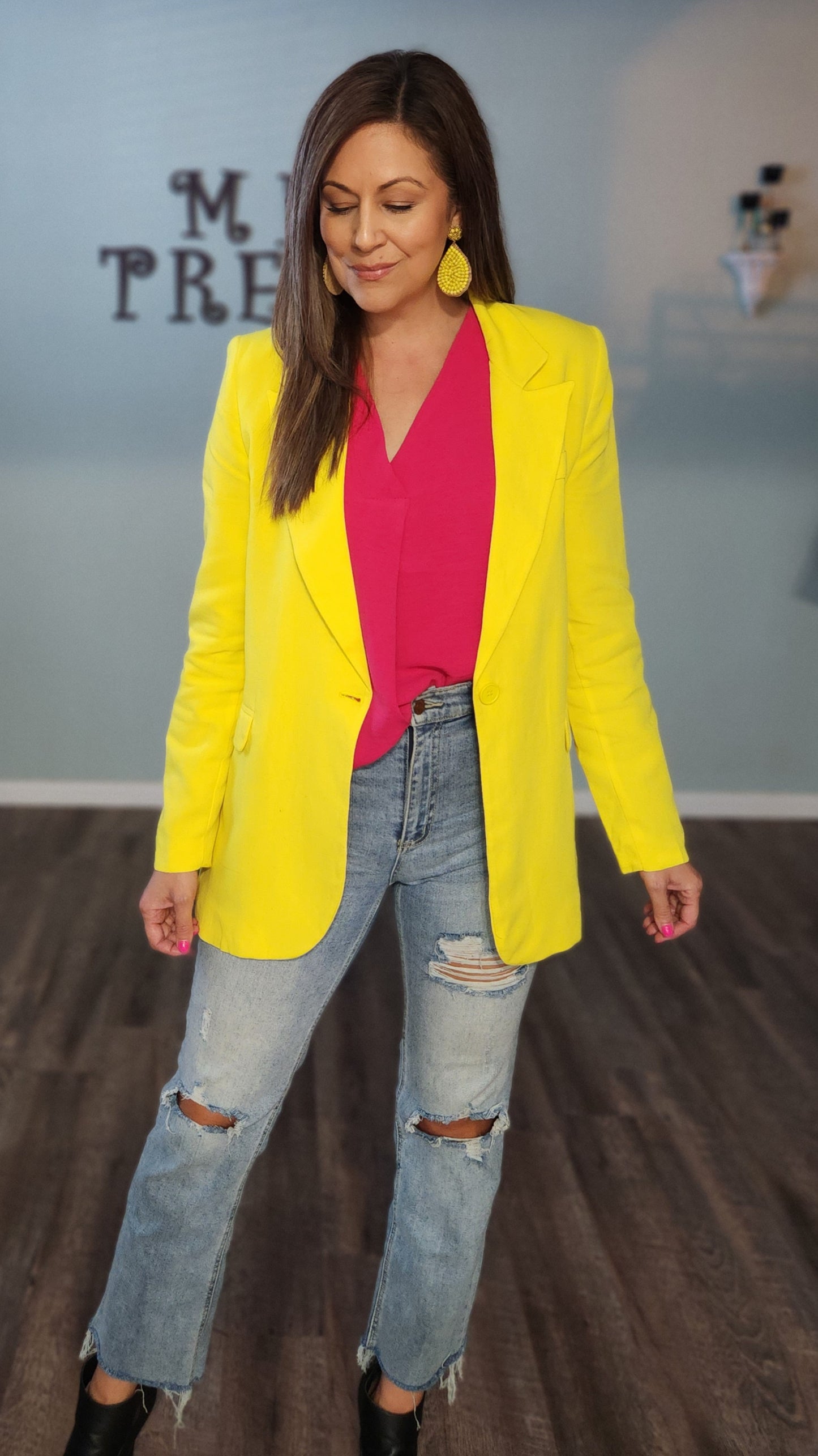 Thank Goodness Blazer-Yellow