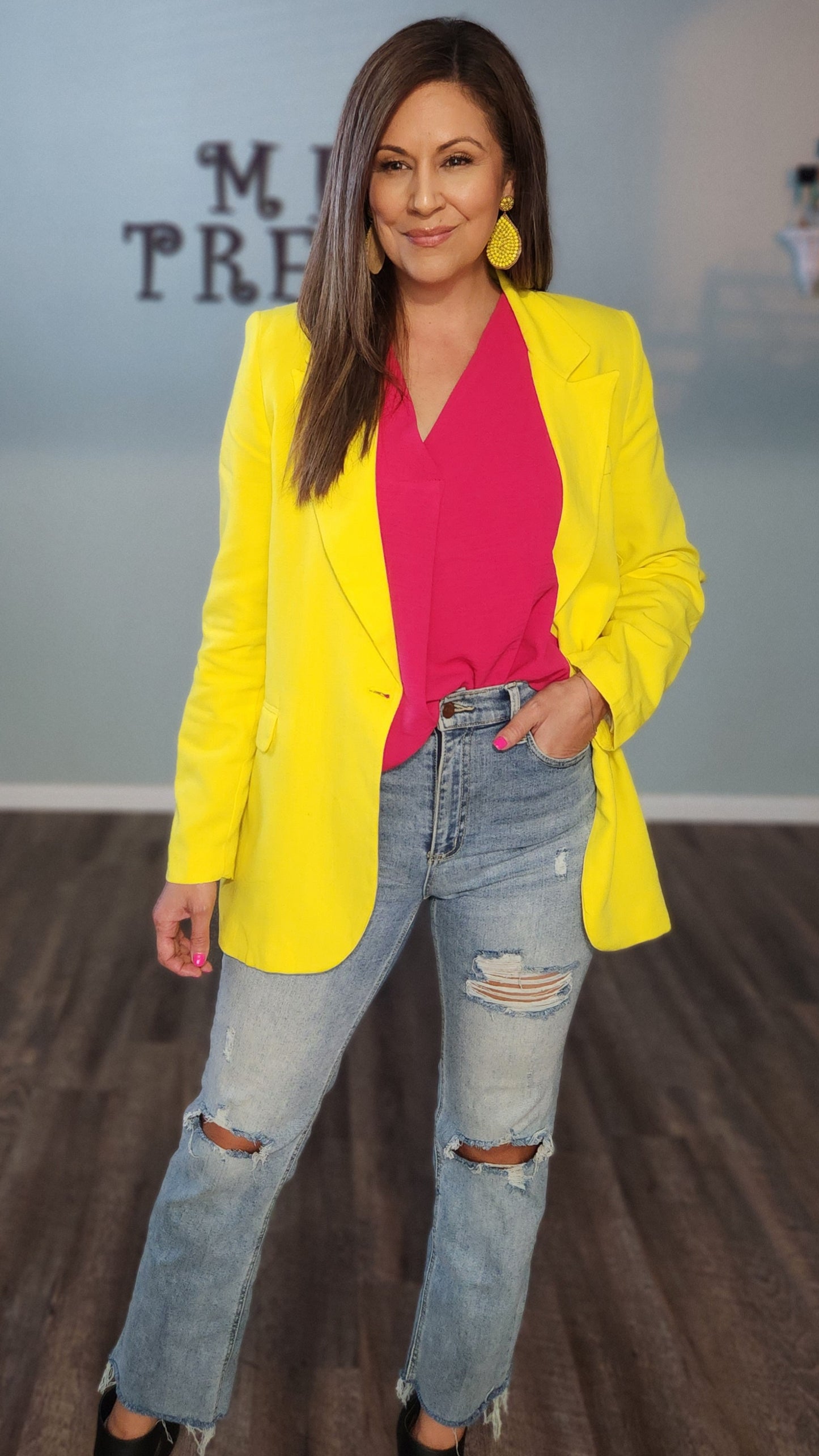 Thank Goodness Blazer-Yellow