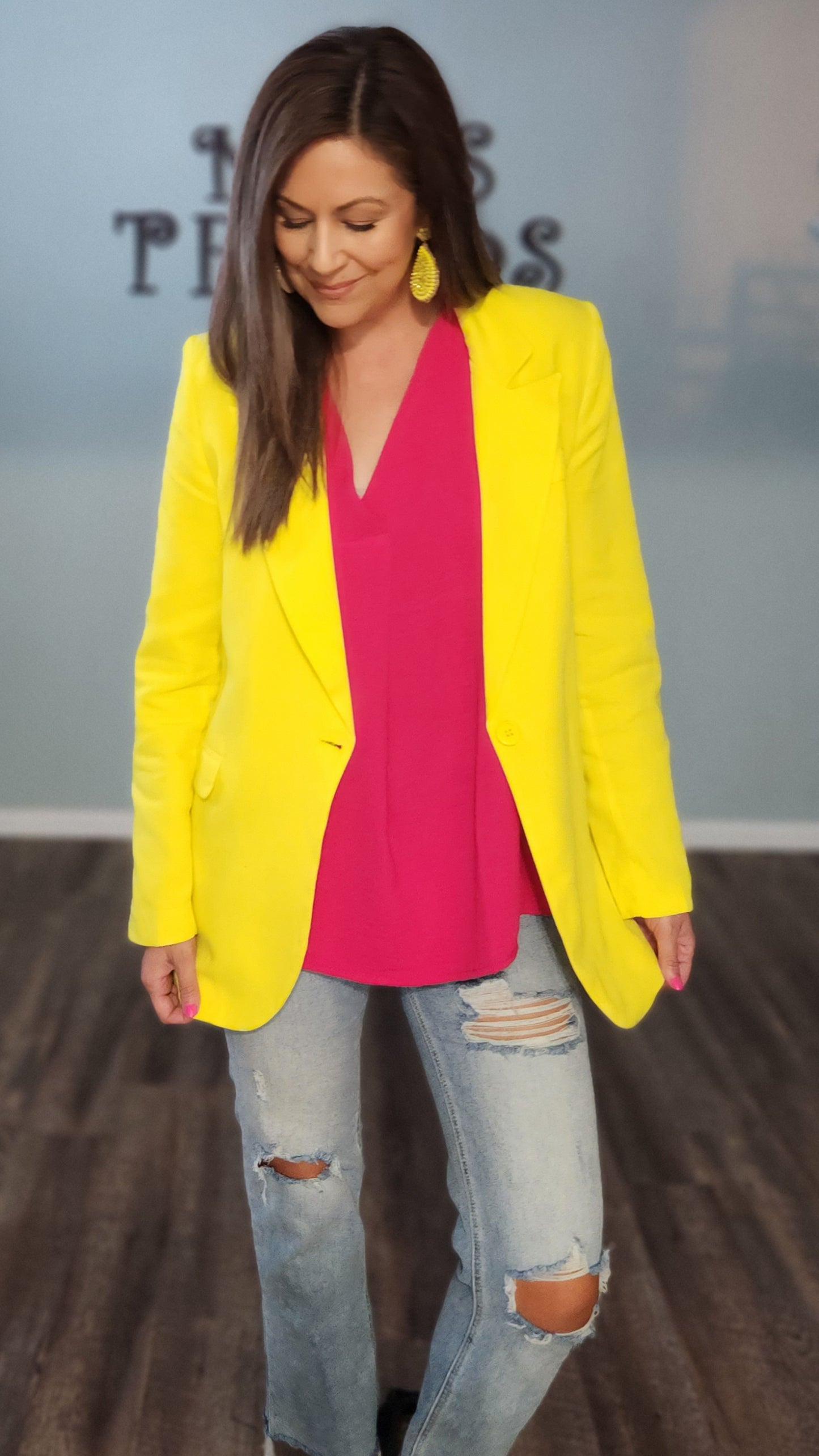Thank Goodness Blazer-Yellow