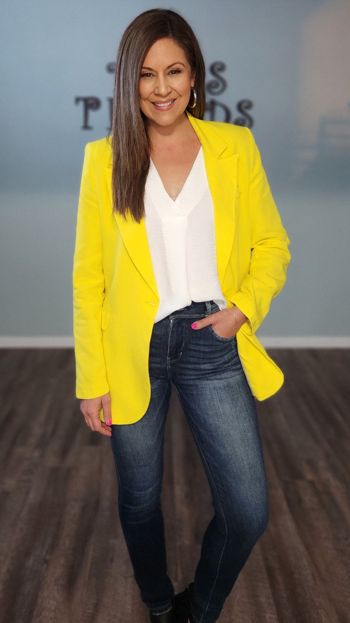 Thank Goodness Blazer-Yellow