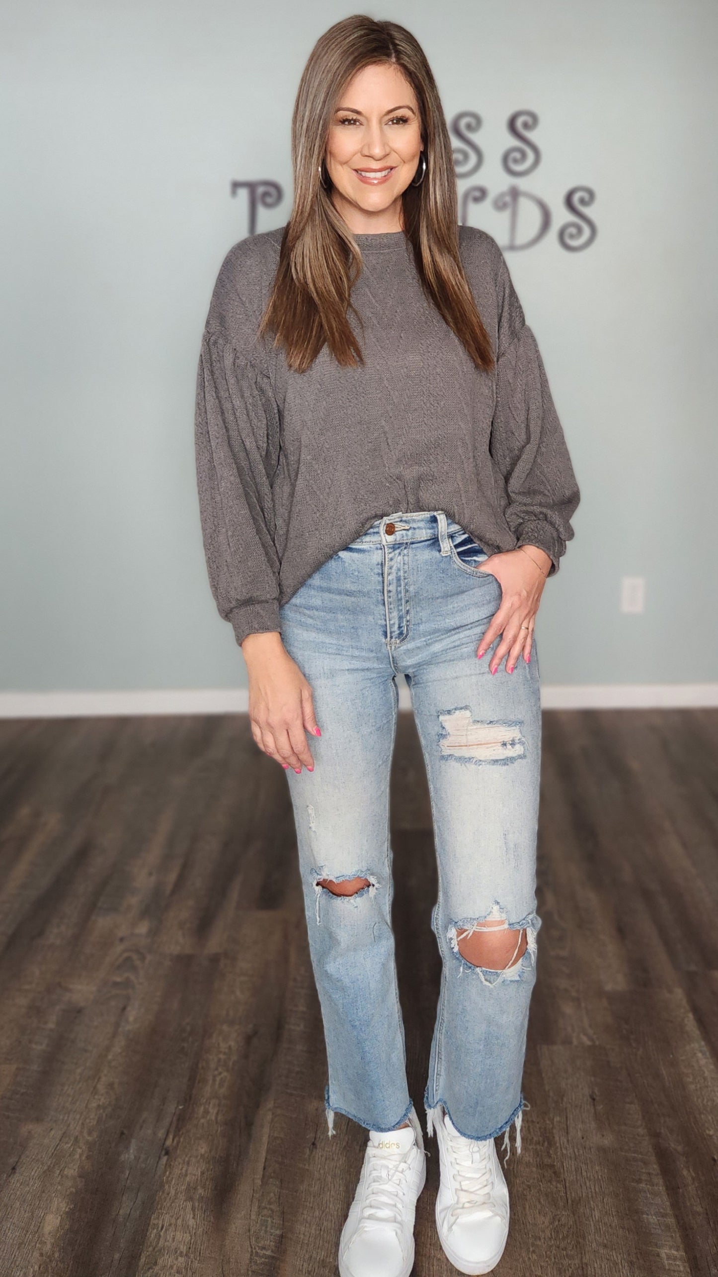 Perfect Addition Top-Charcoal
