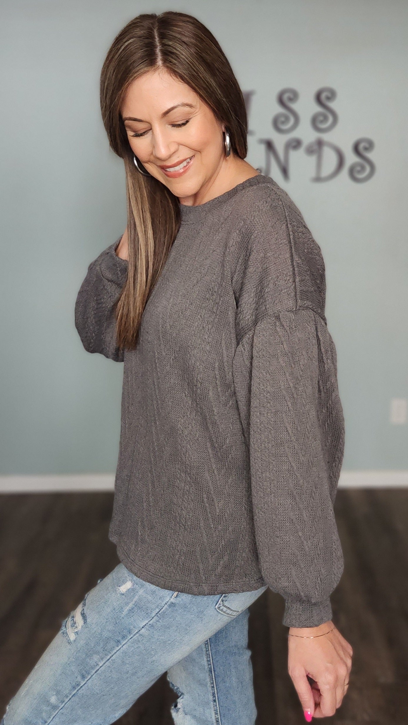 Perfect Addition Top-Charcoal