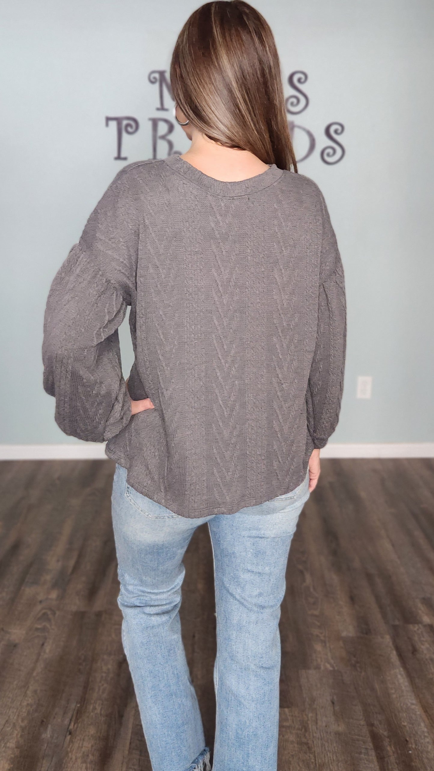 Perfect Addition Top-Charcoal