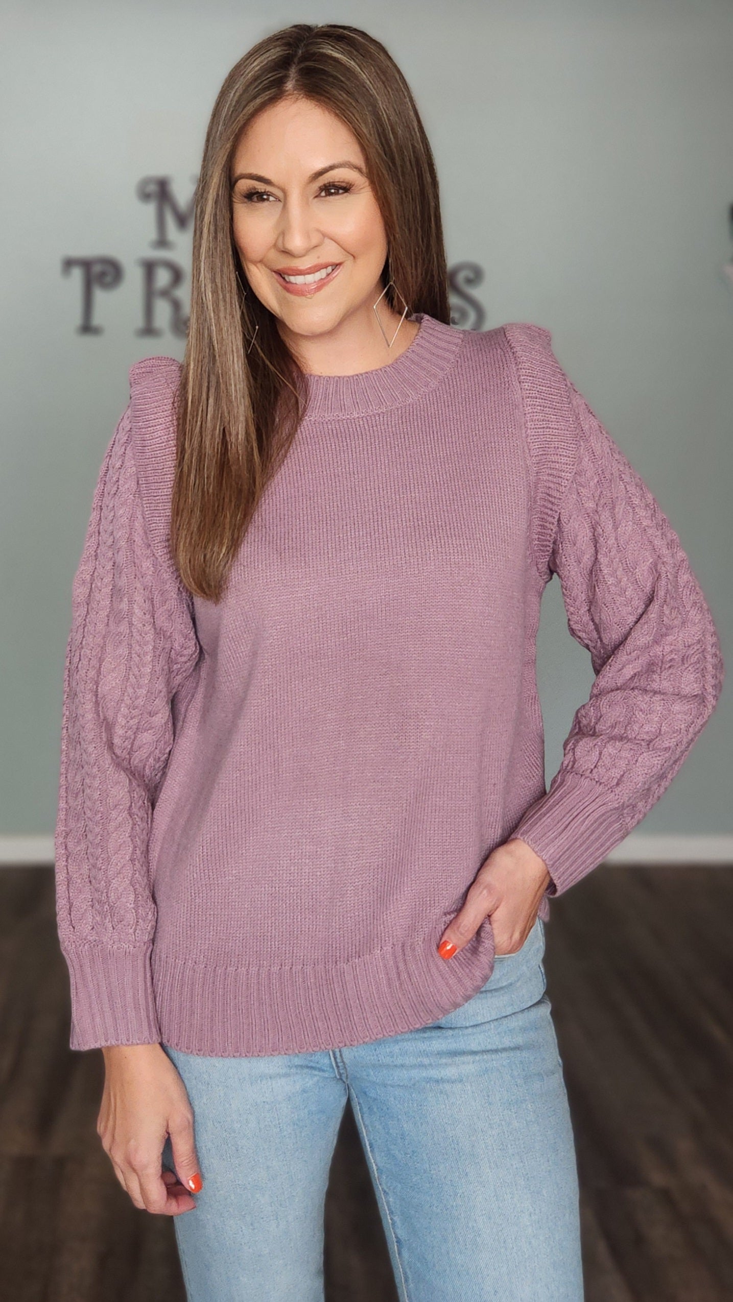 Sight To Behold Sweater-Ash Purple