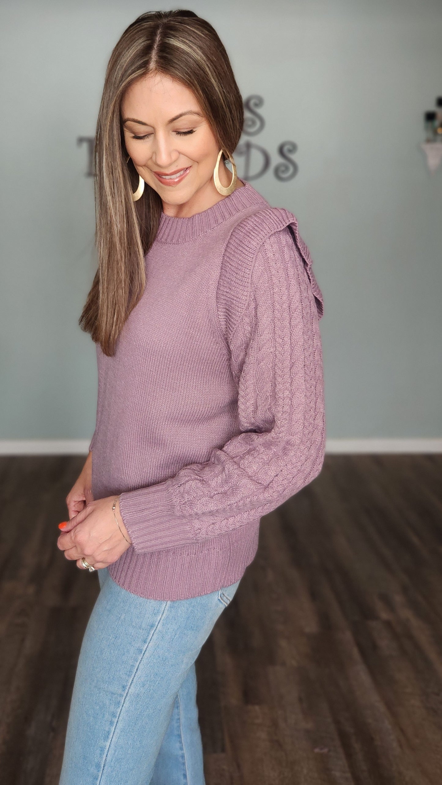 Sight To Behold Sweater-Ash Purple