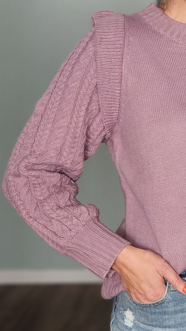 Sight To Behold Sweater-Ash Purple