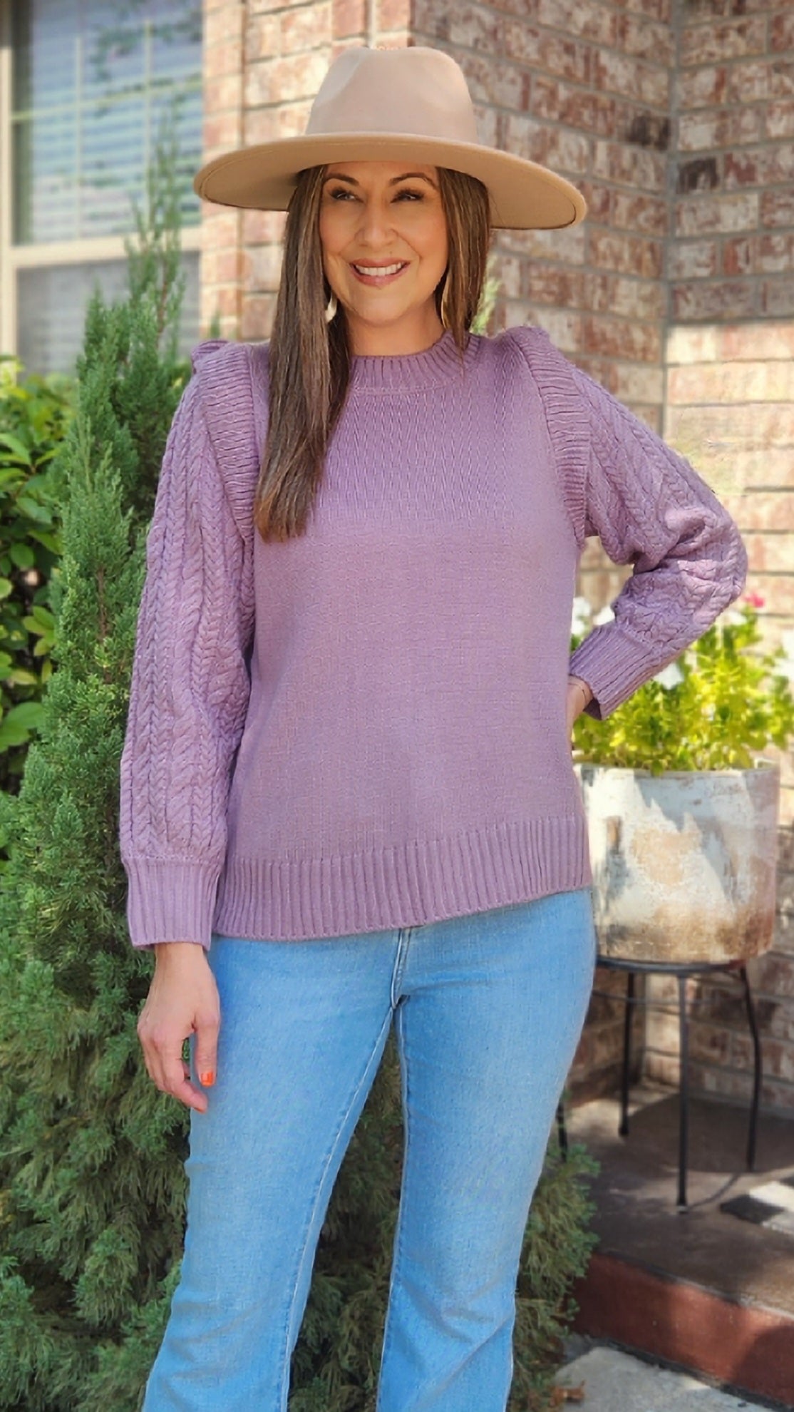 Sight To Behold Sweater-Ash Purple