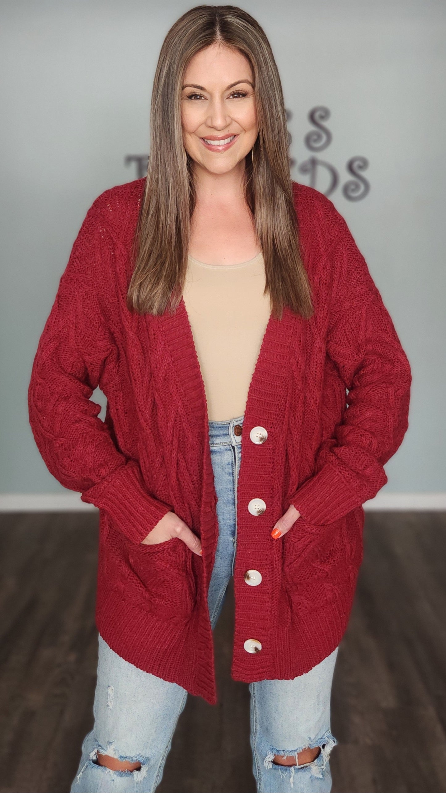 Your Newest Edition Cardigan-Burgundy
