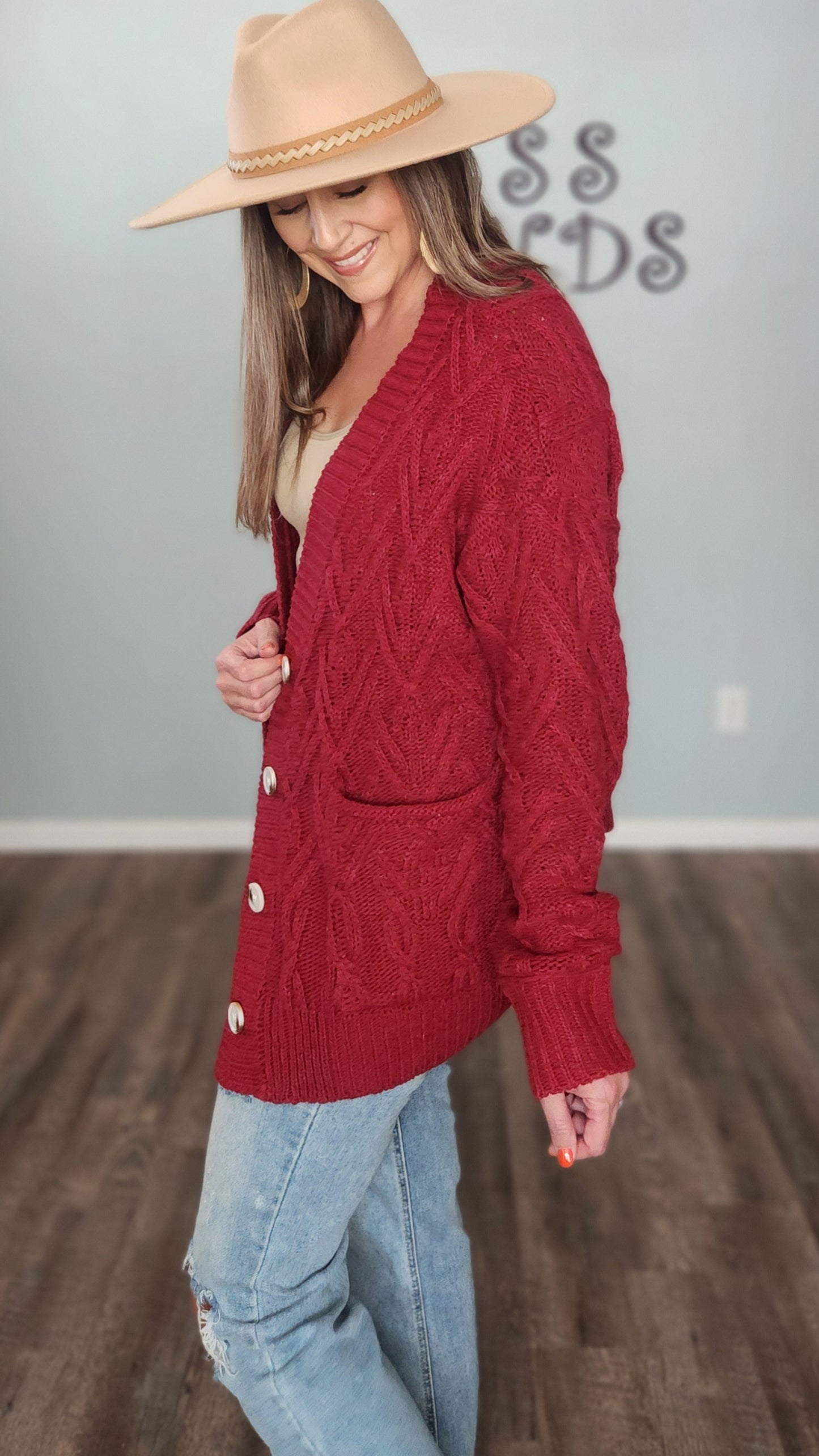 Your Newest Edition Cardigan-Burgundy