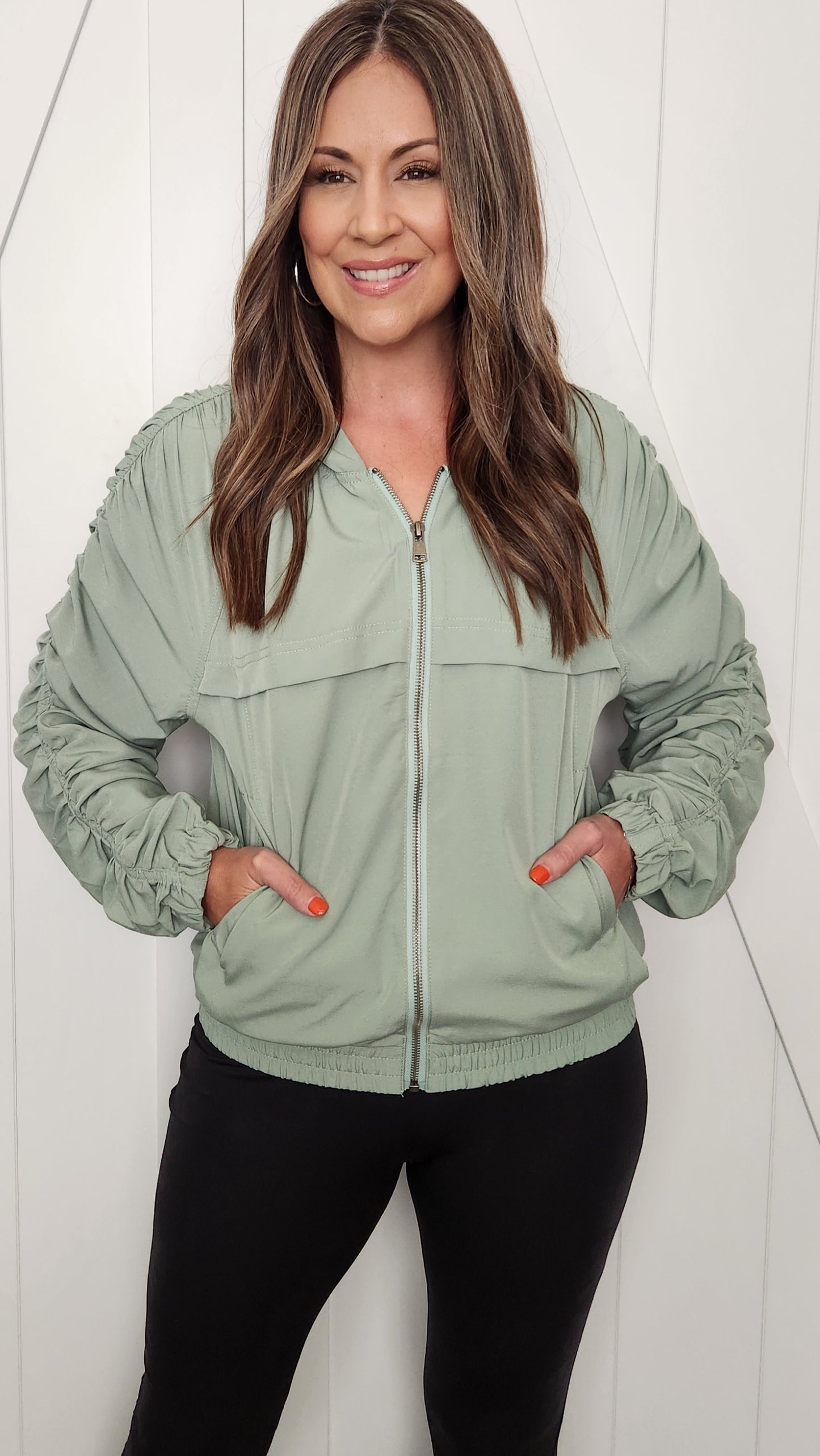 Look On Trend Jacket-Sage