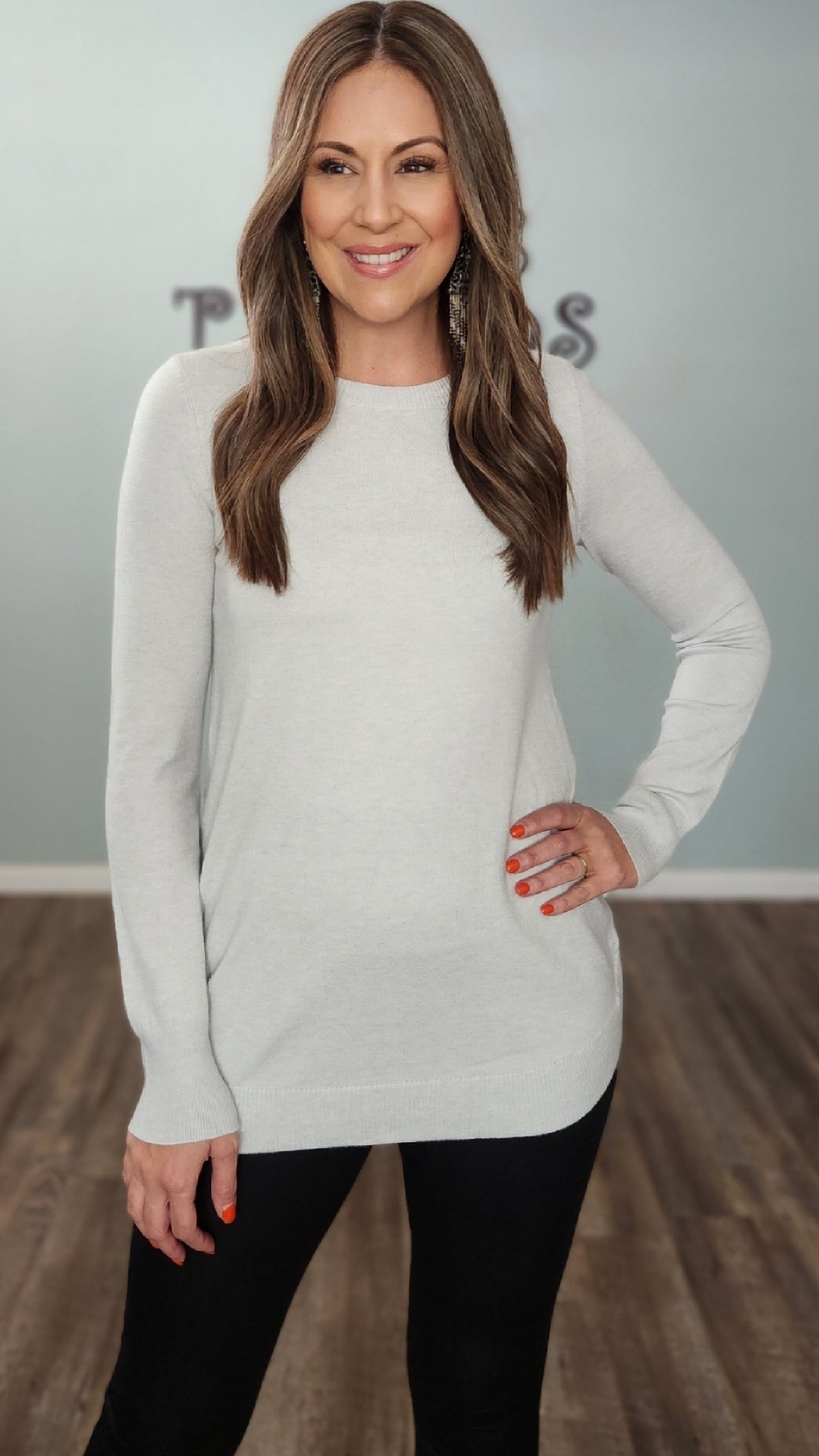 Light As Your Cares Sweater-Grey
