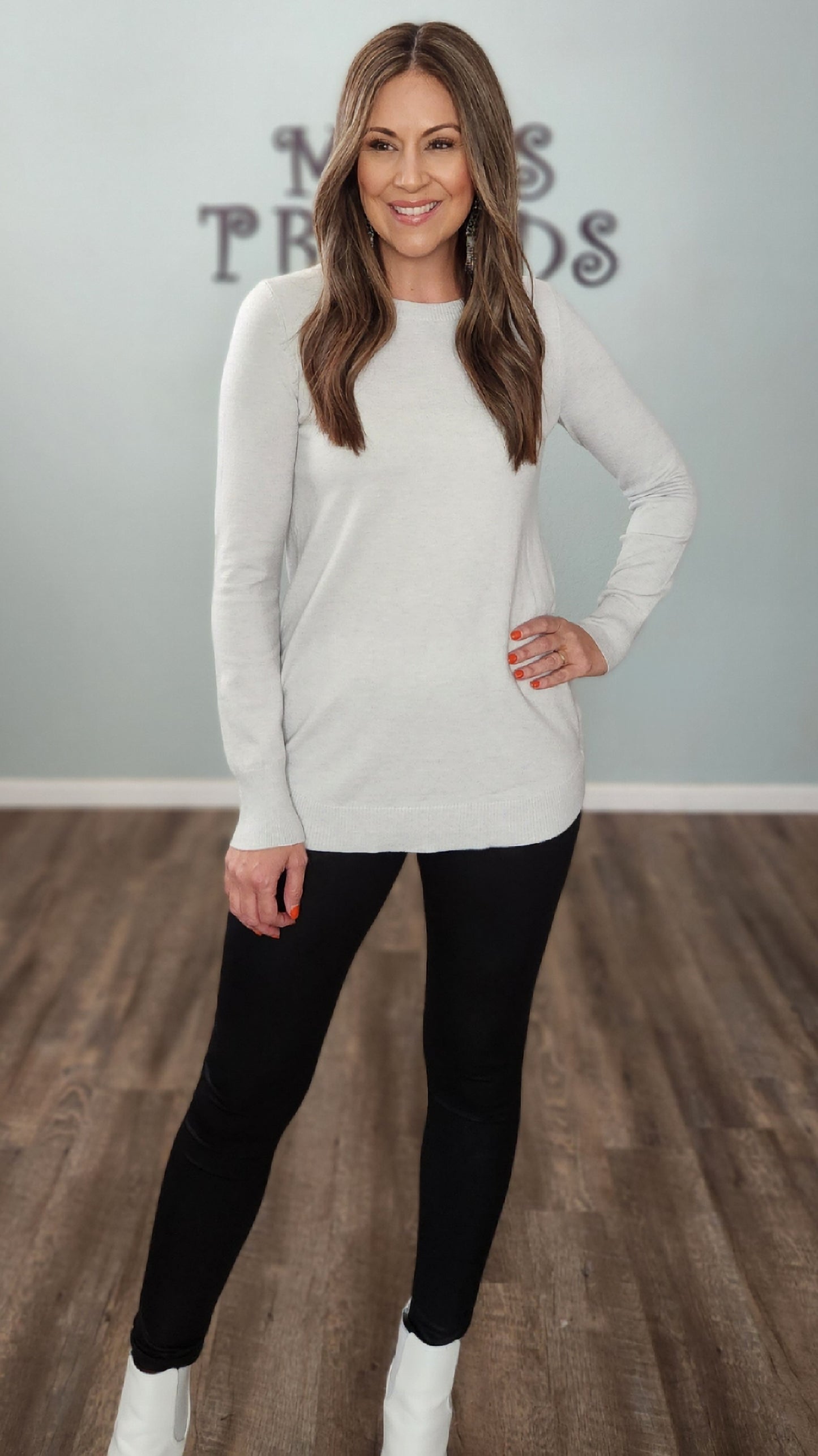 Light As Your Cares Sweater-Grey