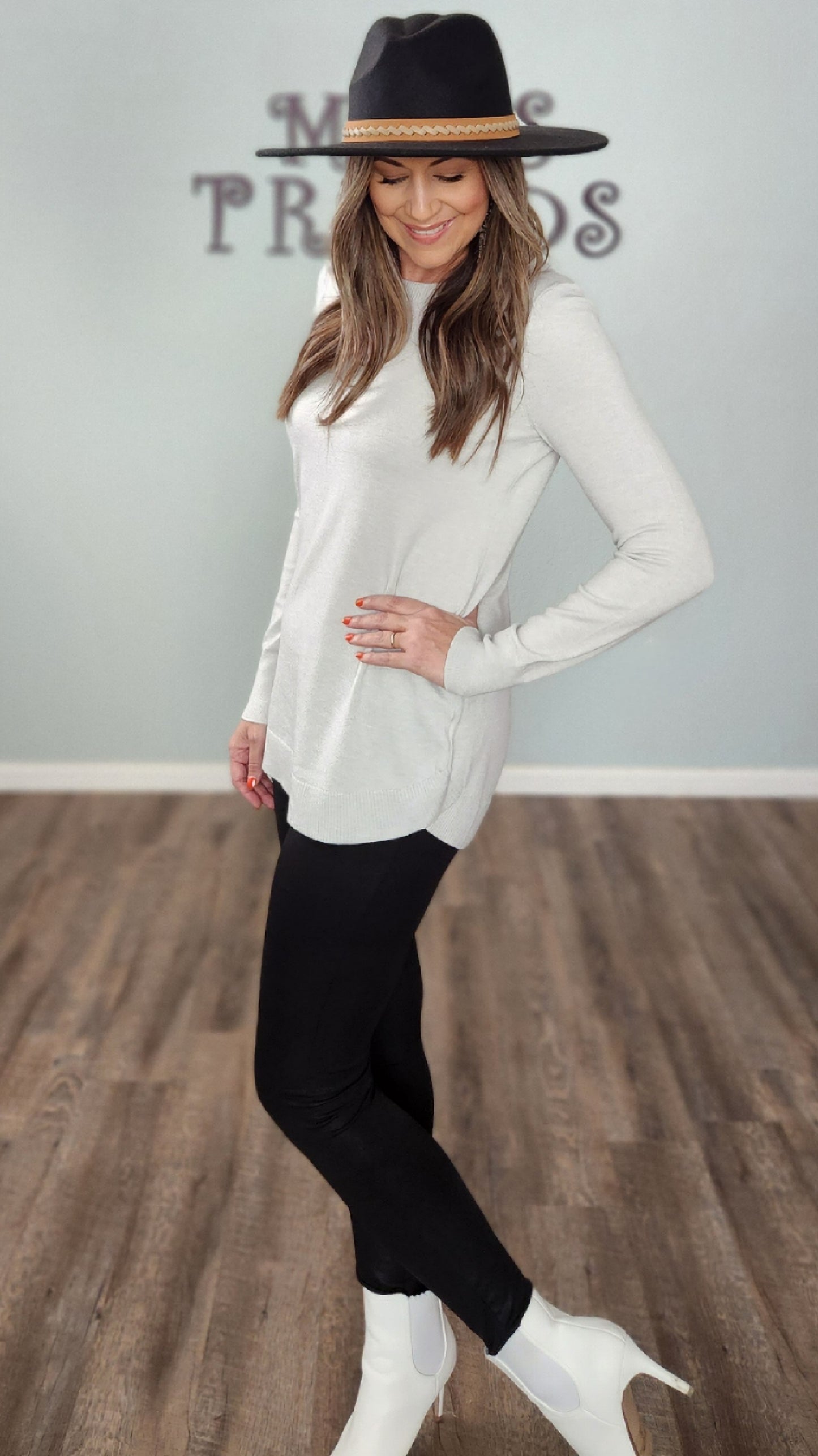 Light As Your Cares Sweater-Grey