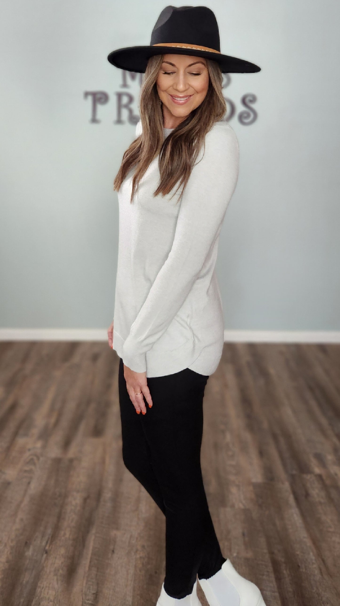 Light As Your Cares Sweater-Grey