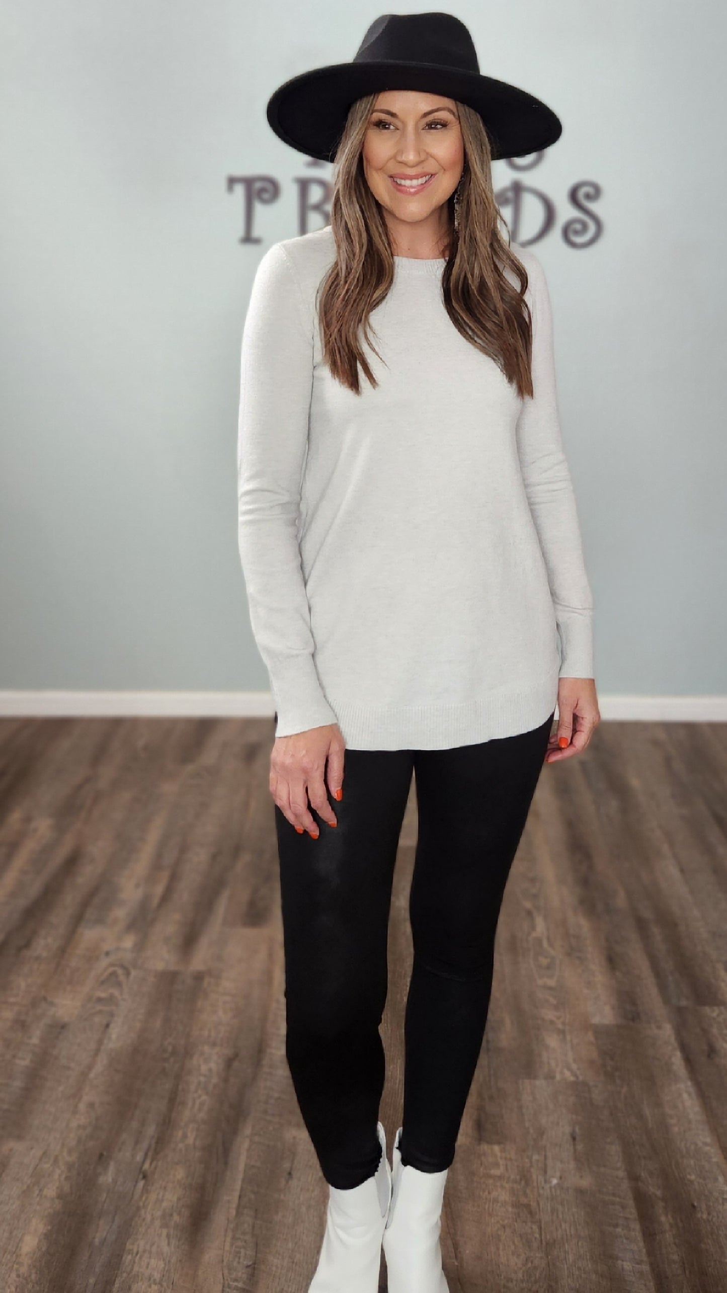Light As Your Cares Sweater-Grey