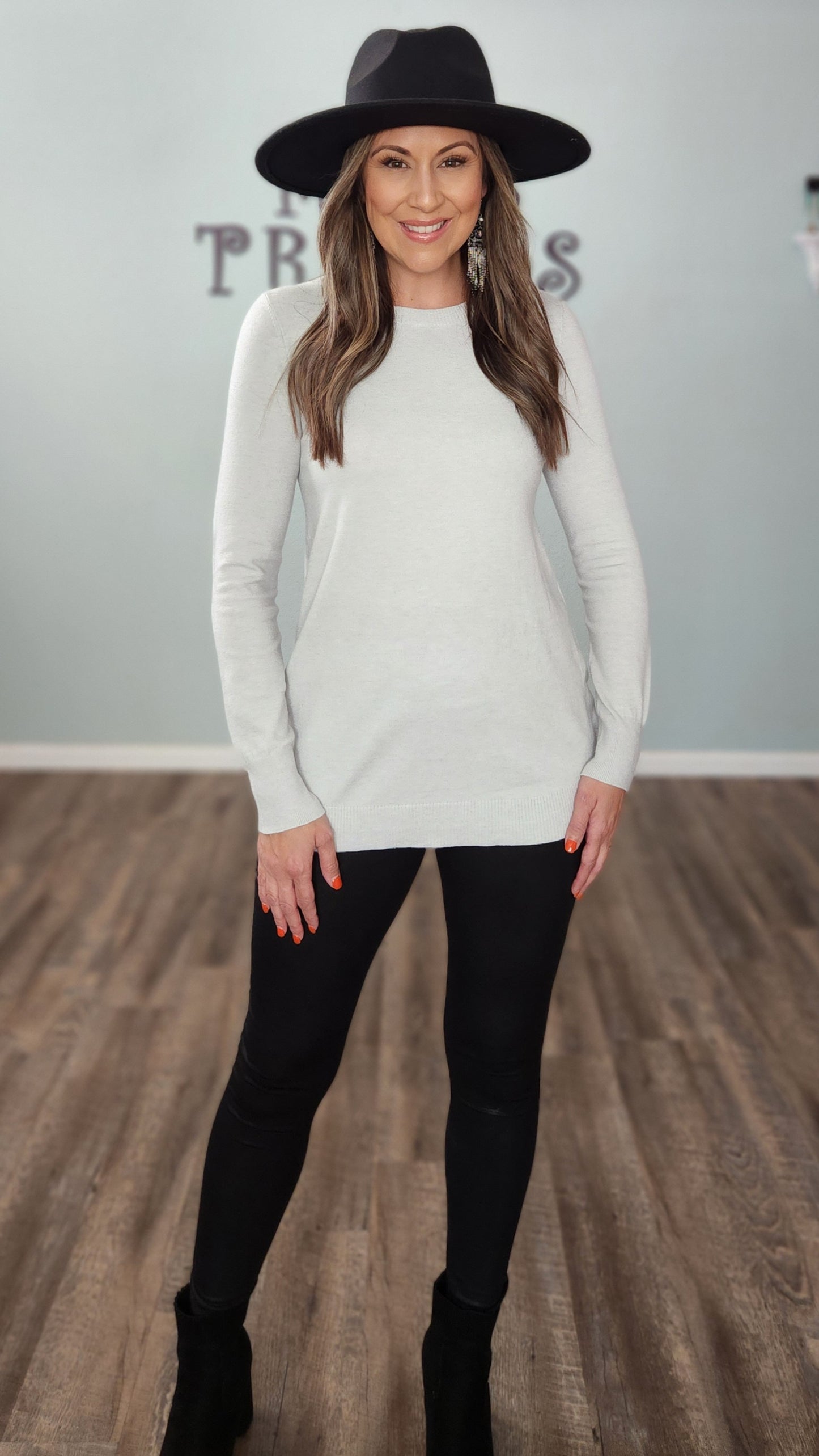 Light As Your Cares Sweater-Grey