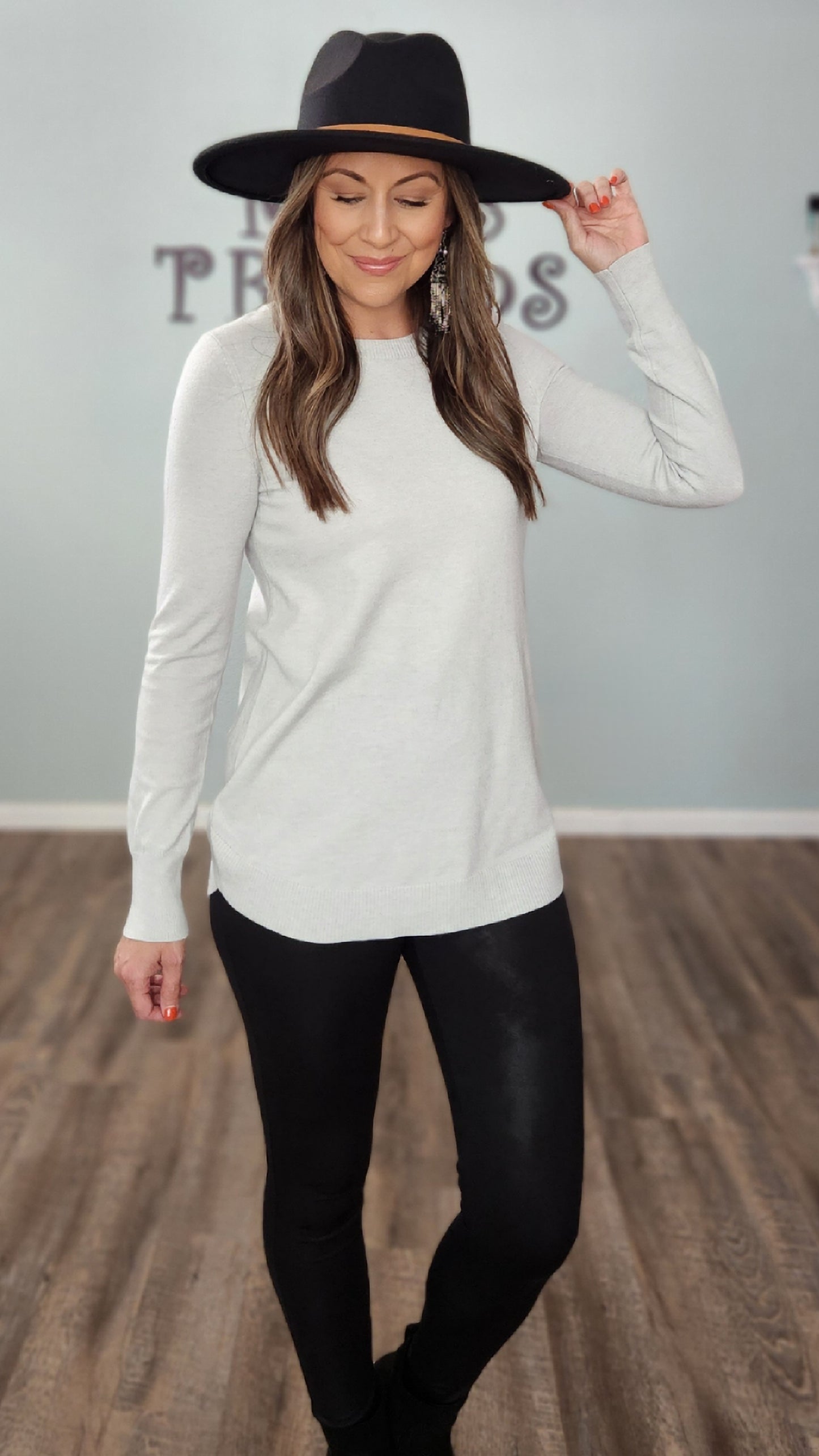 Light As Your Cares Sweater-Grey