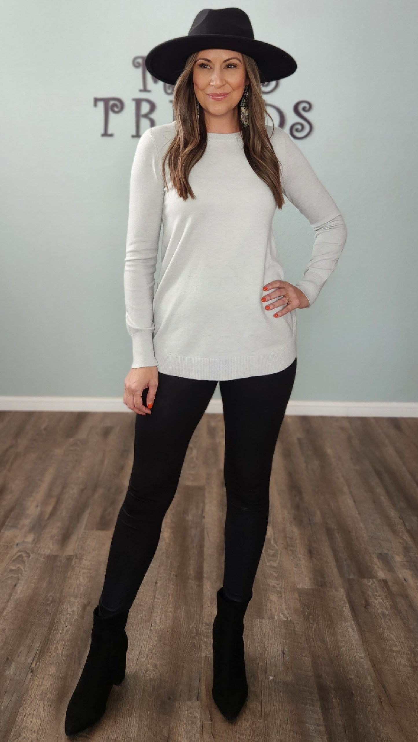 Light As Your Cares Sweater-Grey