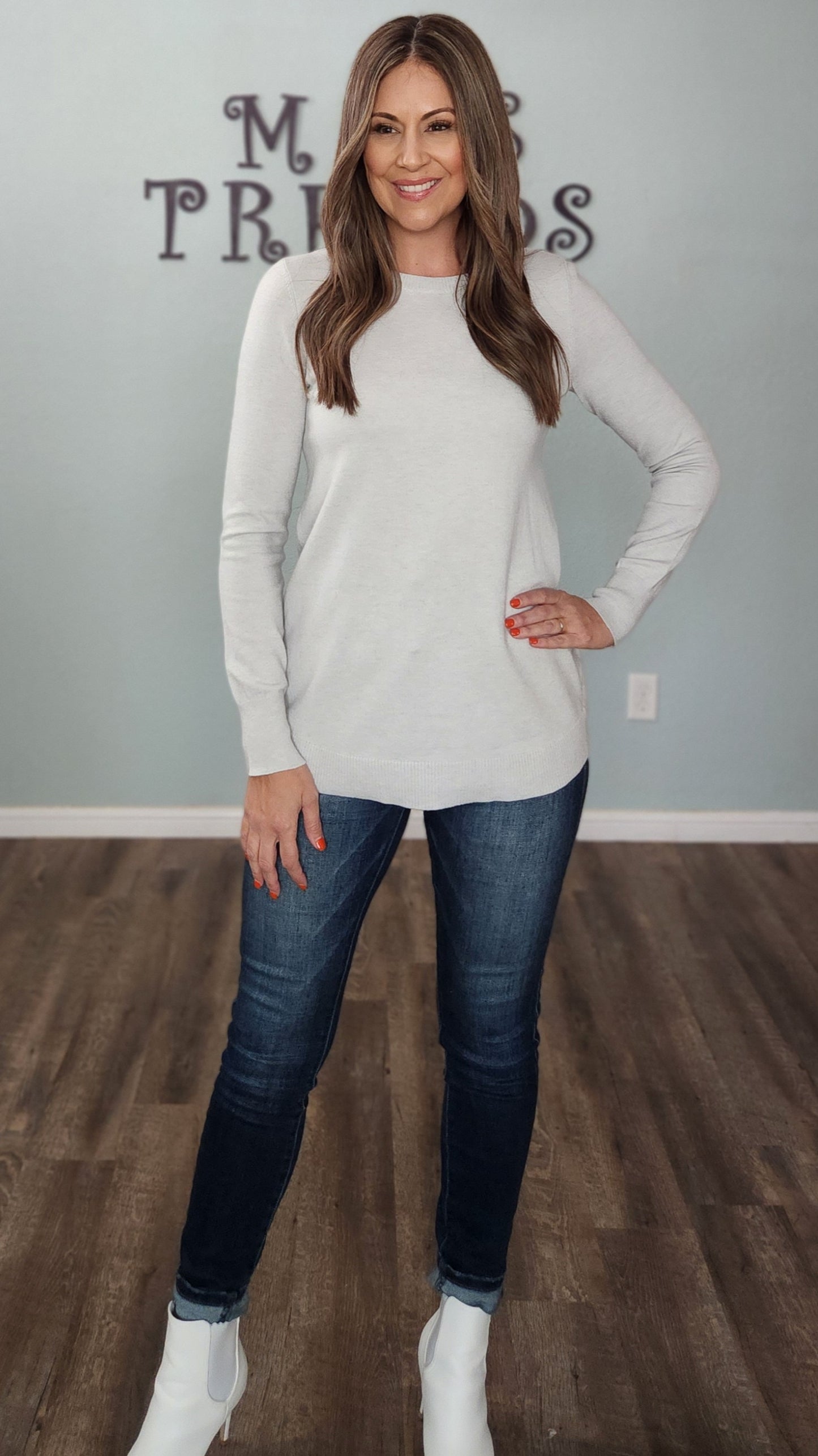 Light As Your Cares Sweater-Grey