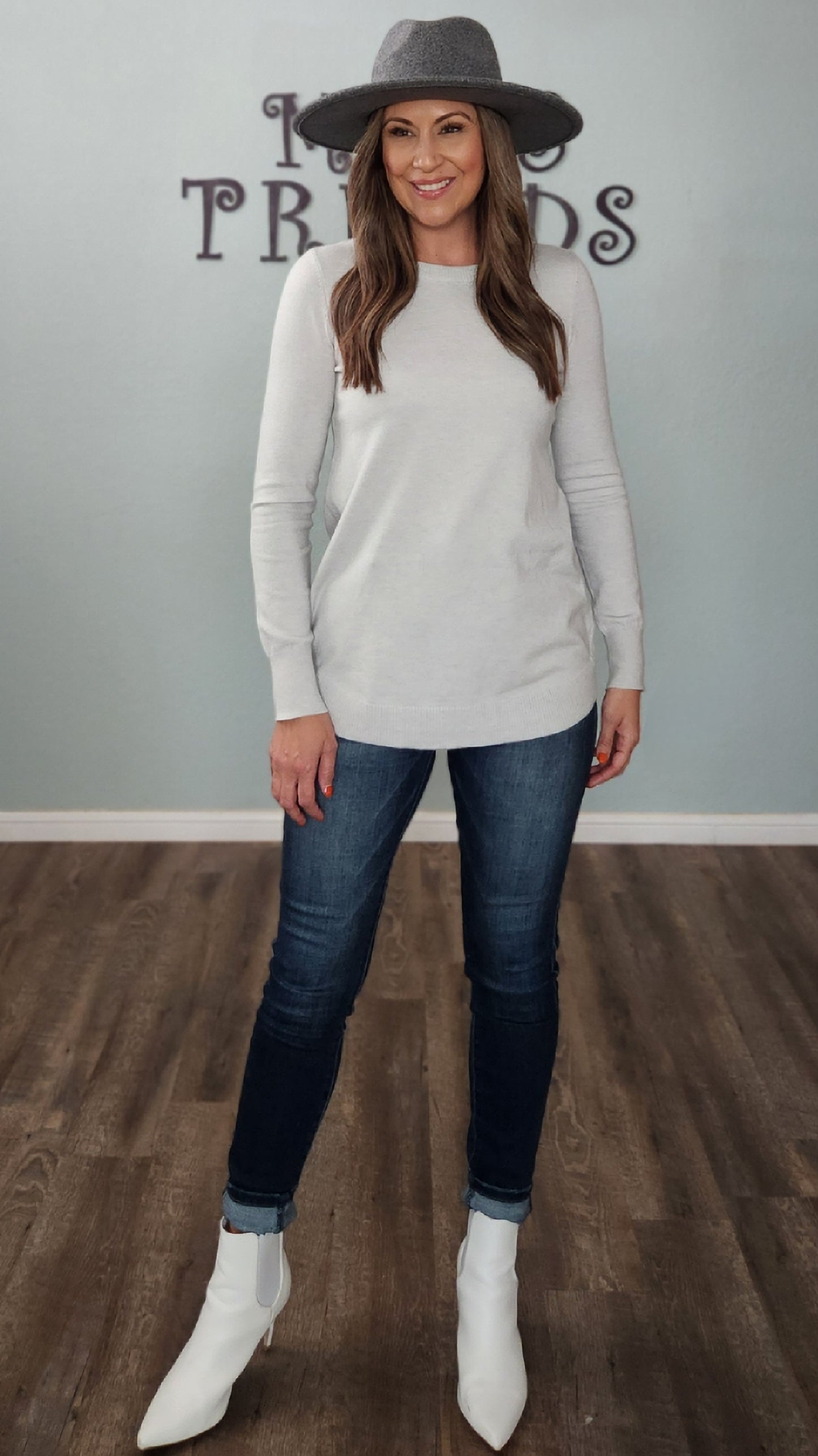 Light As Your Cares Sweater-Grey