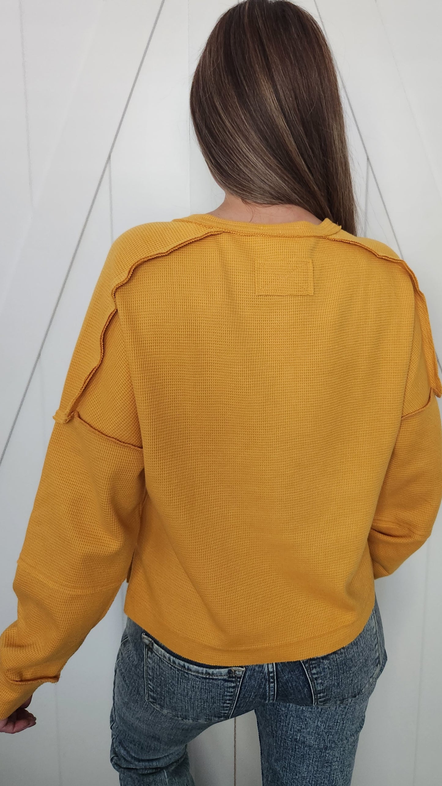 Your Laid Back Henley Pullover -Mustard
