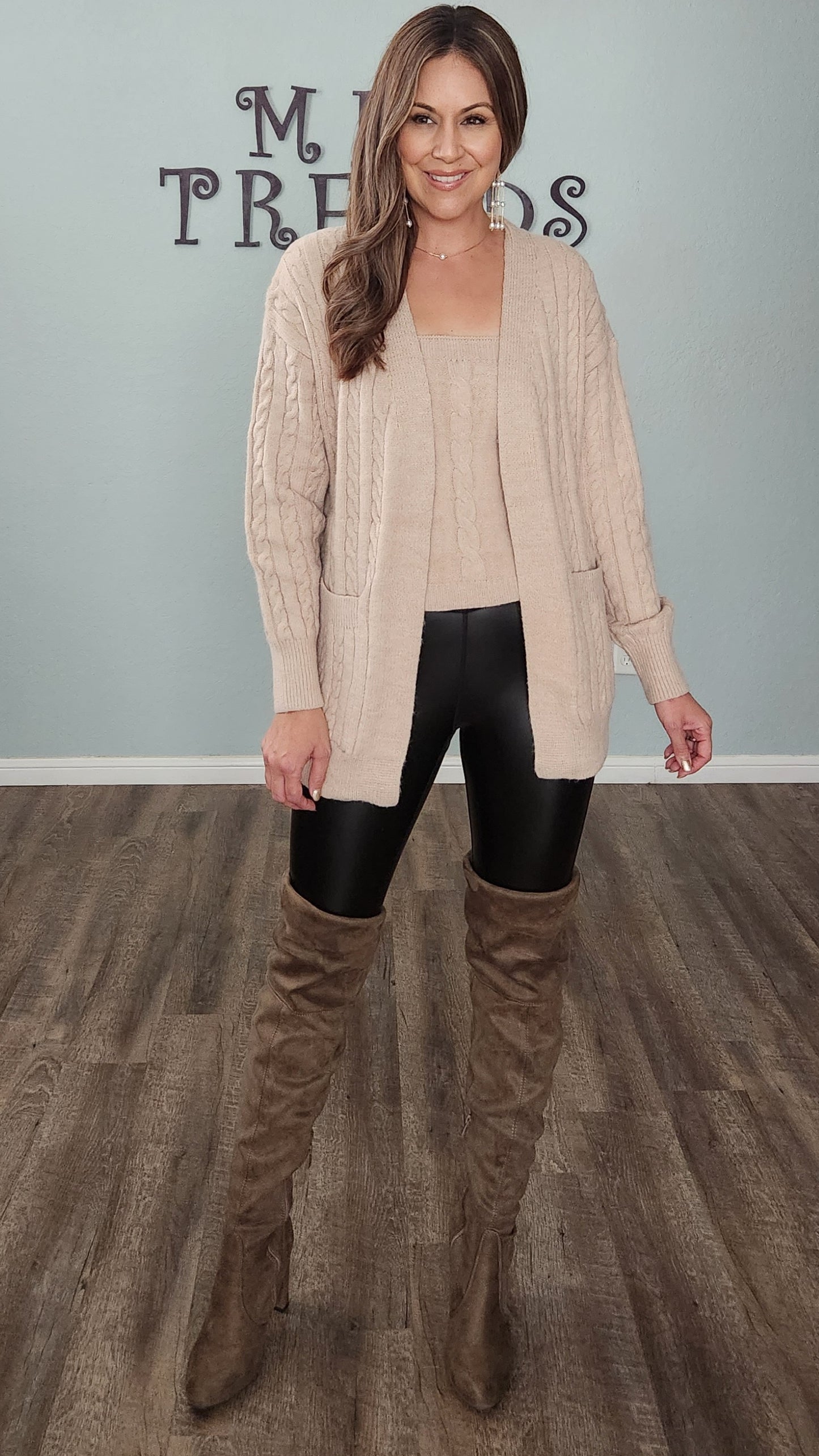 Your Best Cardigan Look-Taupe