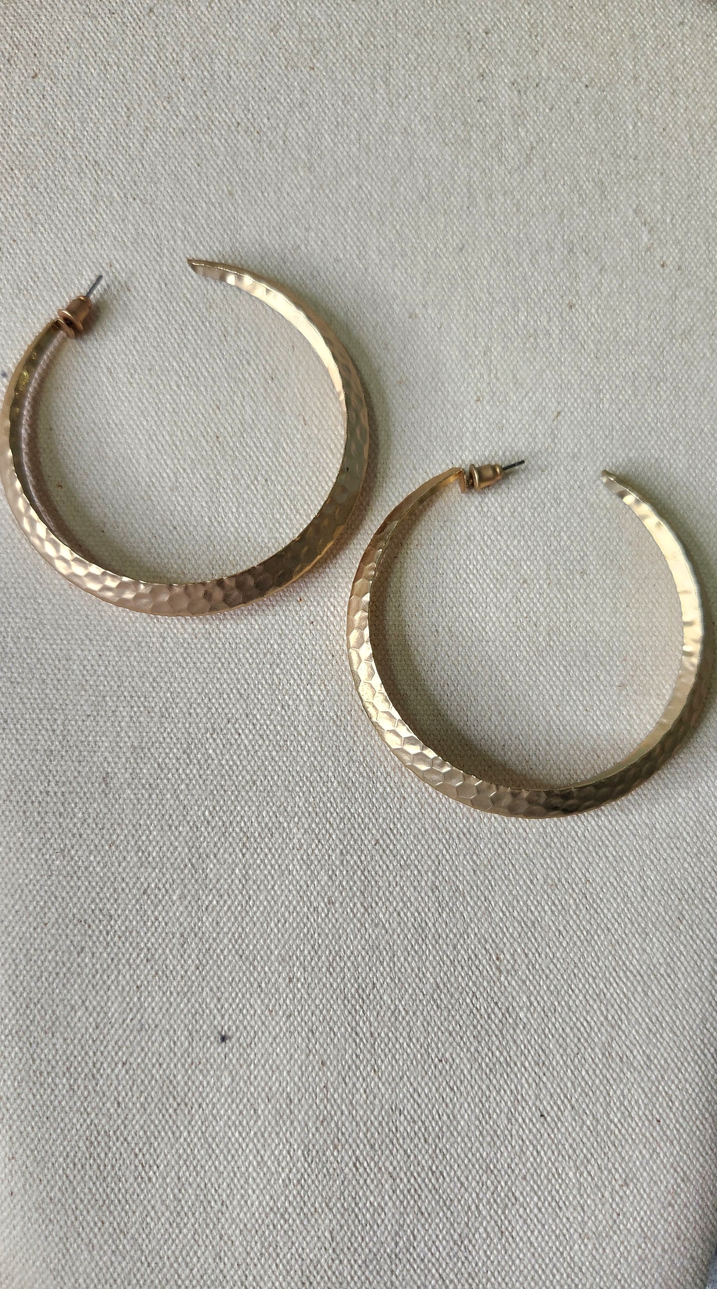 Hammer Pressed Hoops-Gold