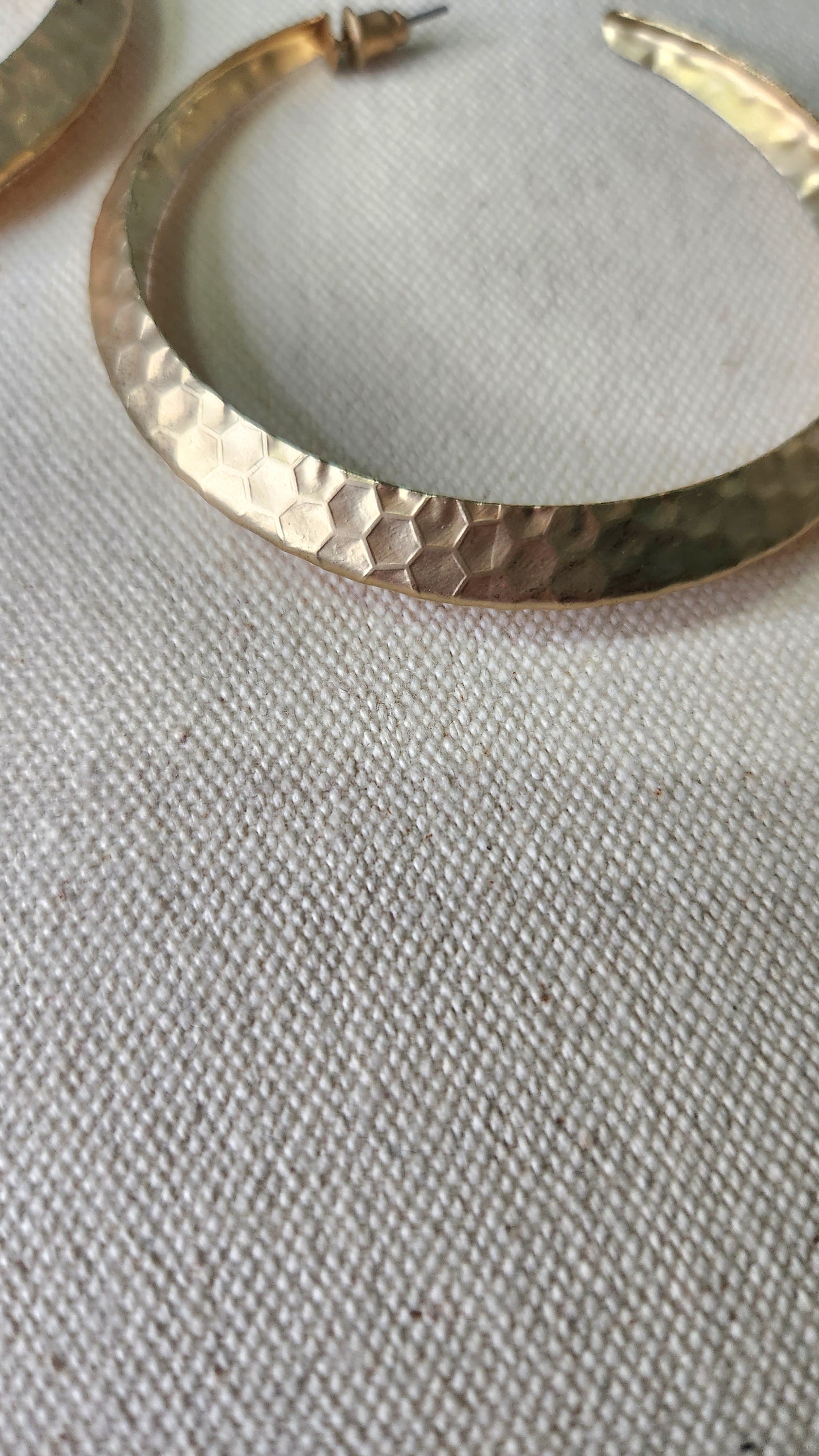 Hammer Pressed Hoops-Gold