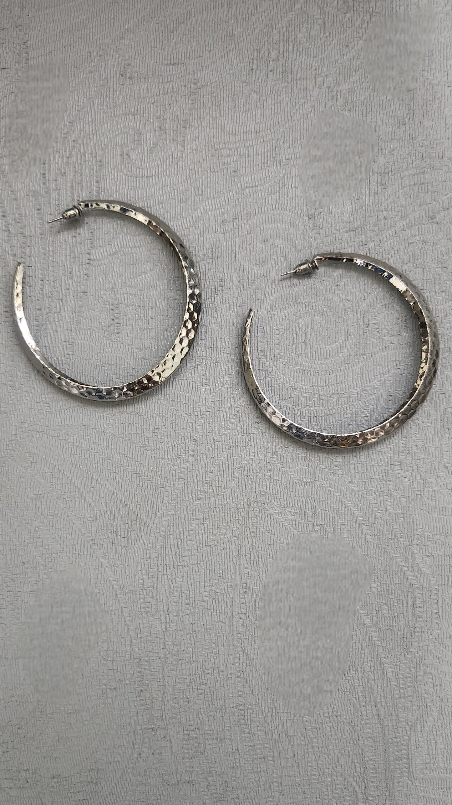 Hammer Pressed Hoops-Silver