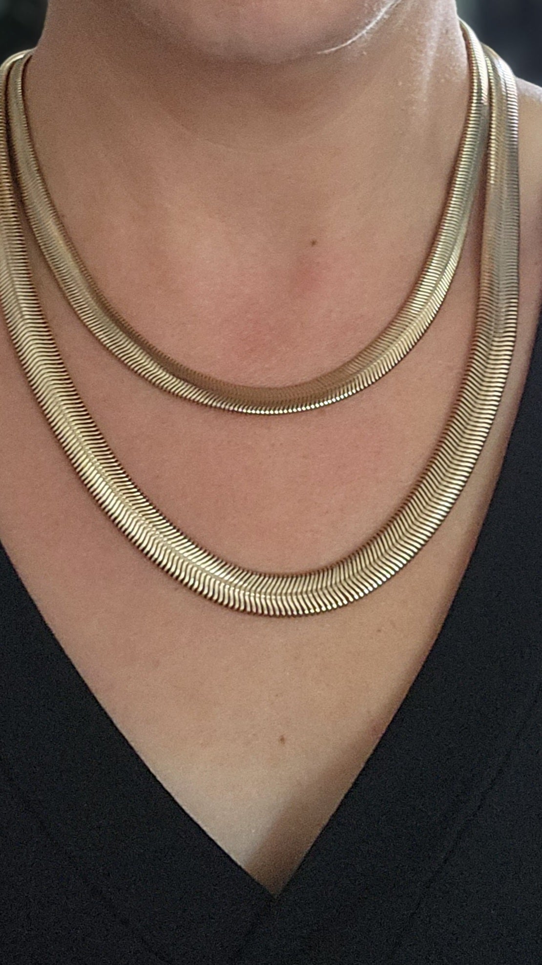 Herringbone Statement Necklace-Gold