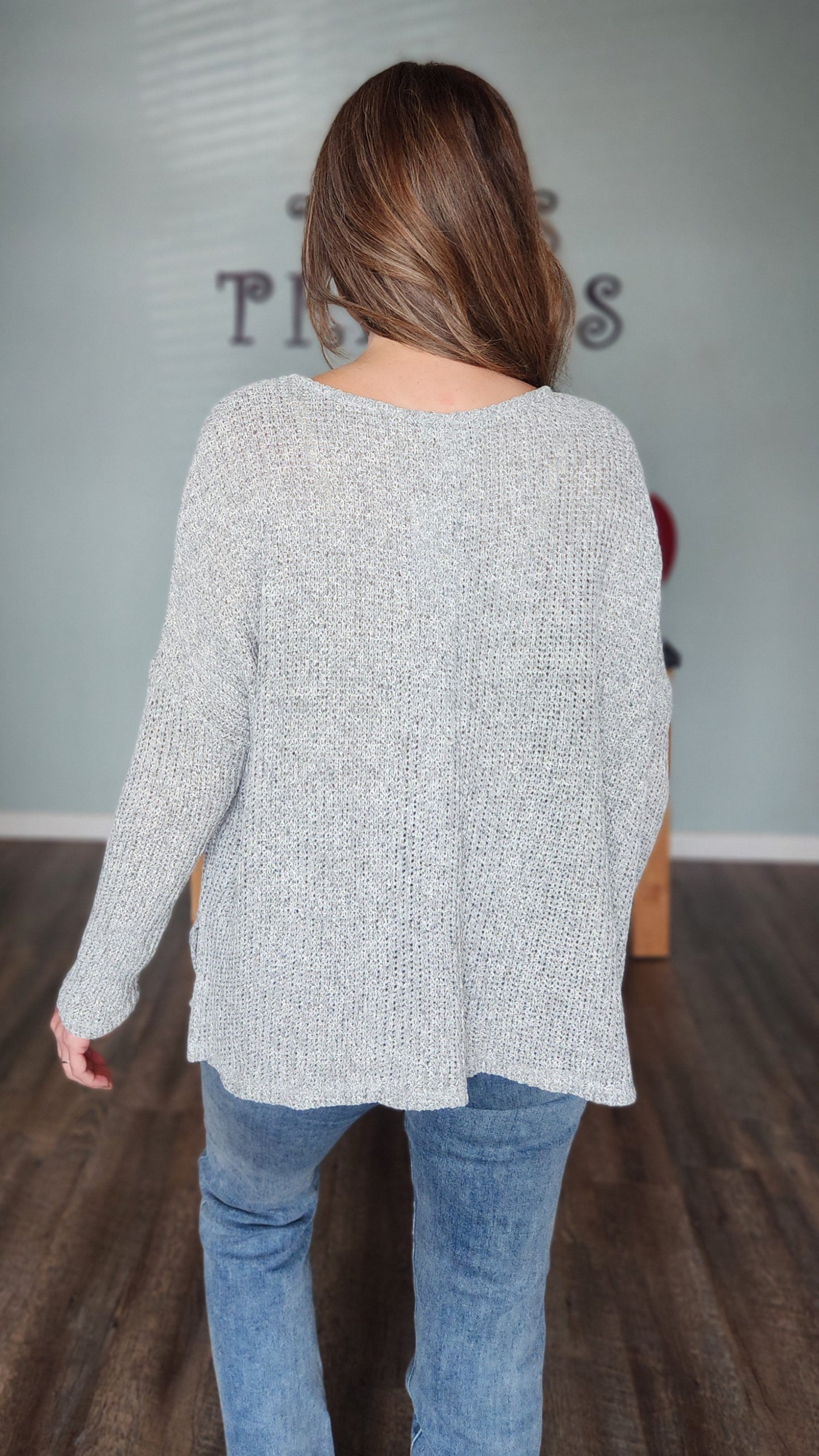Make It Easy Sweater- Silver Grey 🛍️USE CODE: LOL10 FOR $10 off