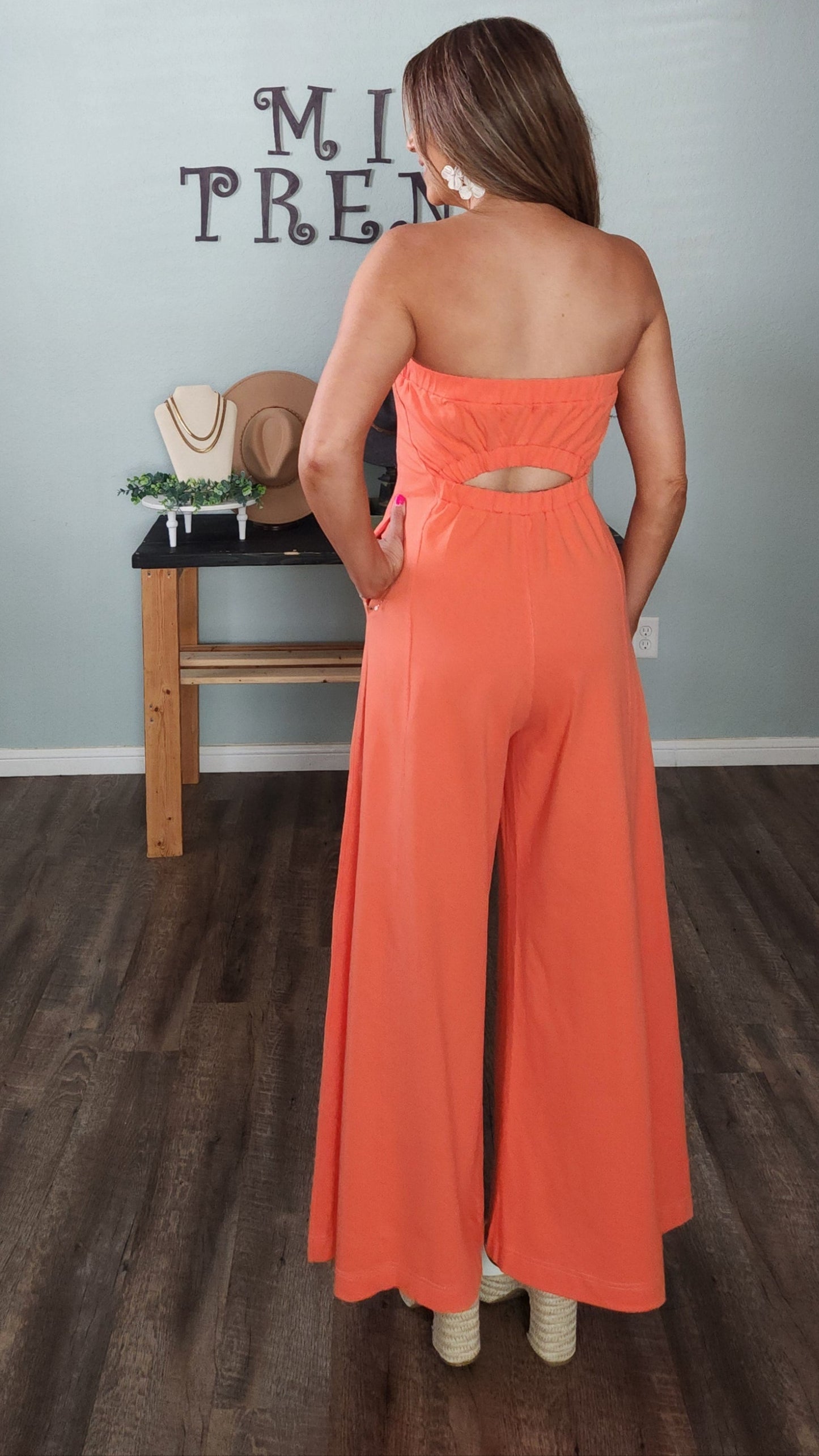 Bright & Bold Jumpsuit-Coral