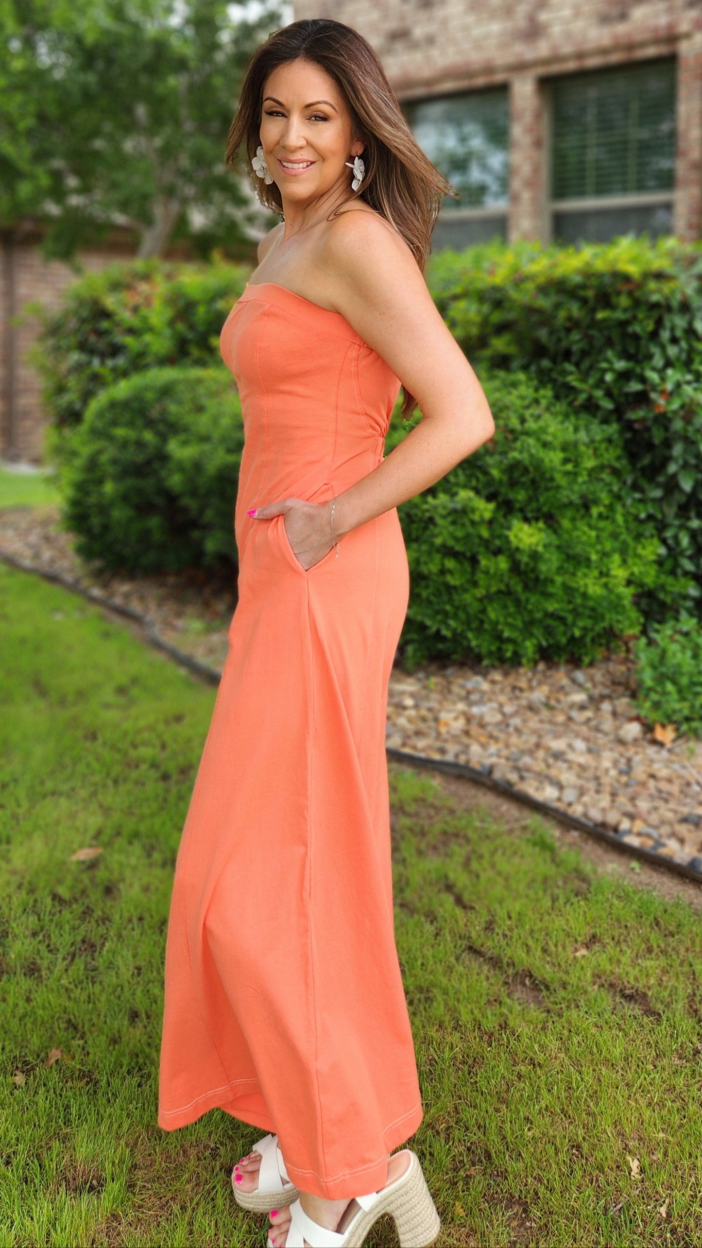 Bright & Bold Jumpsuit-Coral
