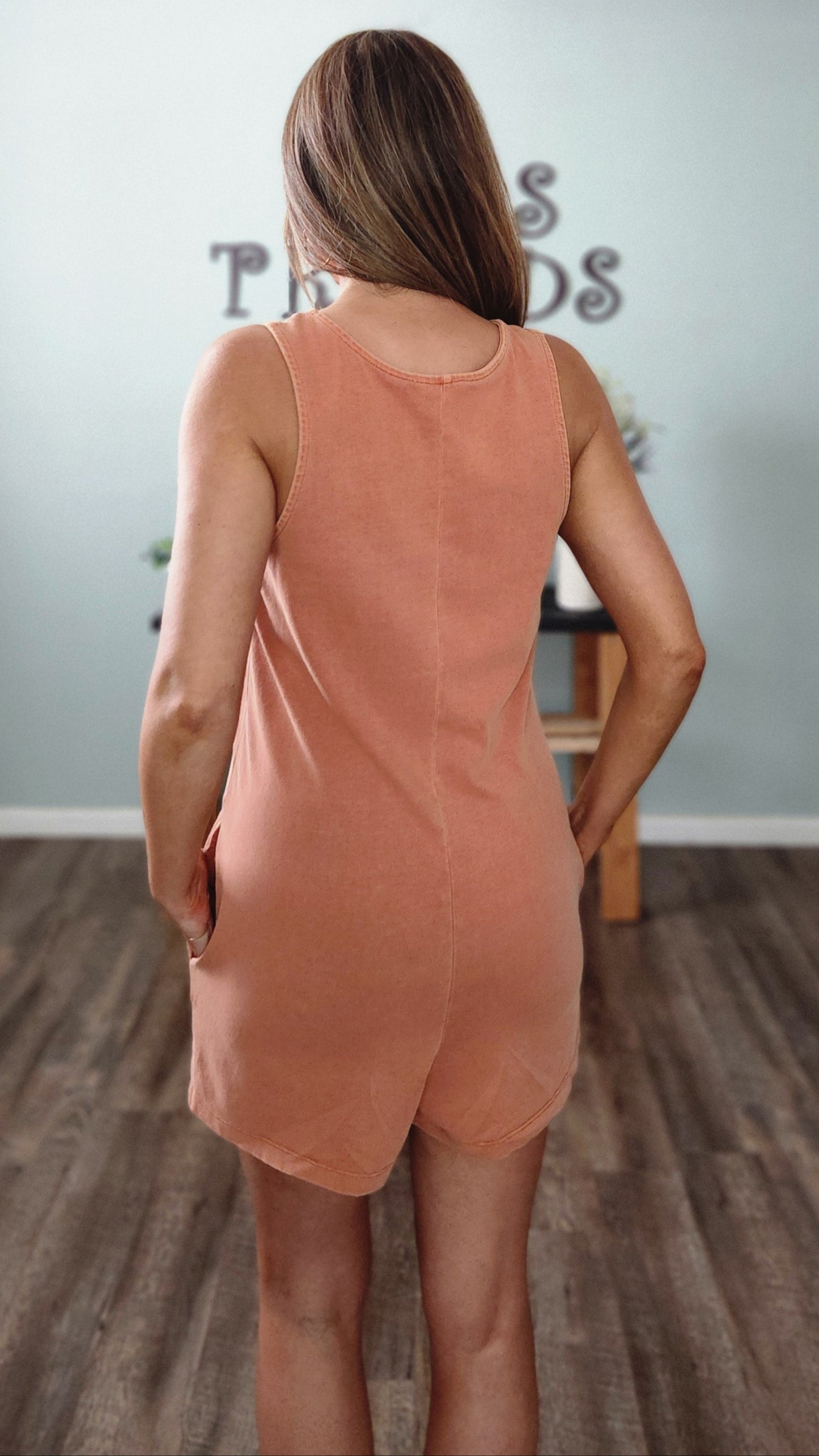 Comfiest Romper Around-Clay