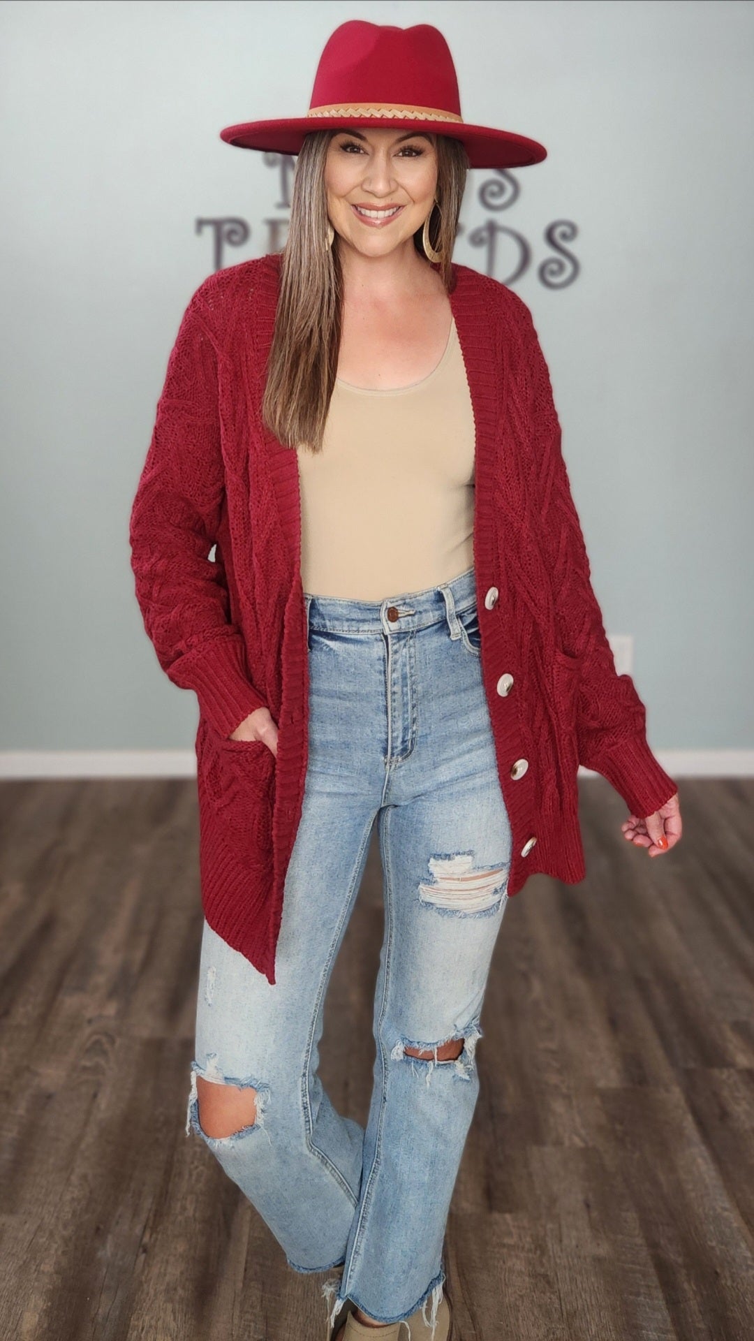 Your Newest Edition Cardigan-Burgundy