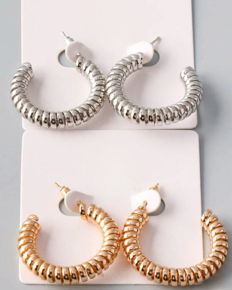 Get Your Swirl On Earrings-Gold or Silver