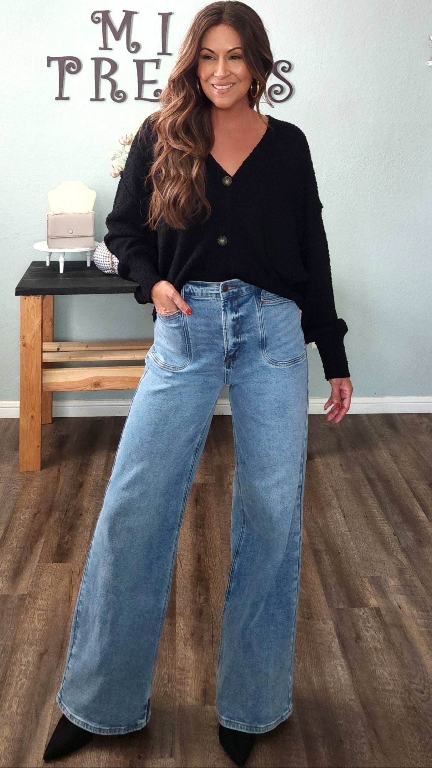 Vibrant M.i.U High-Rise Wide Leg Jeans – Medium Wash Denim