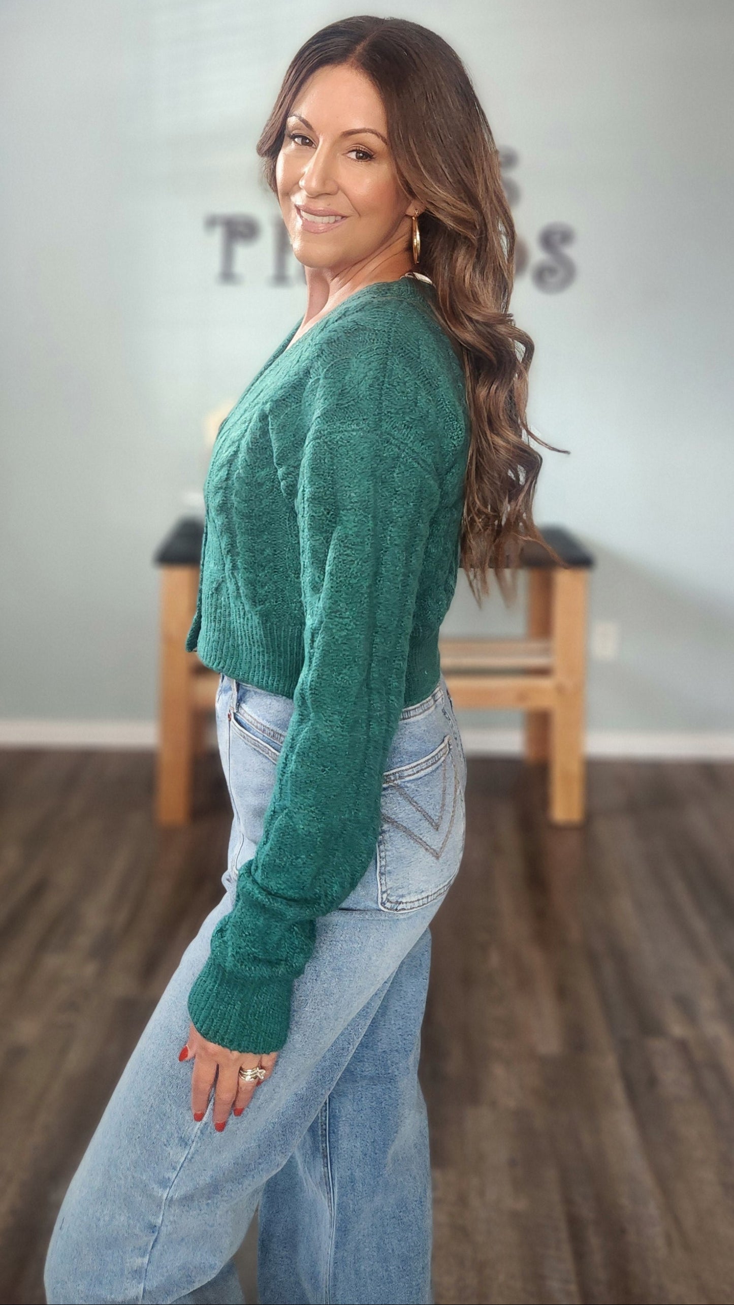 Knits About Time Cardigan-Emerald