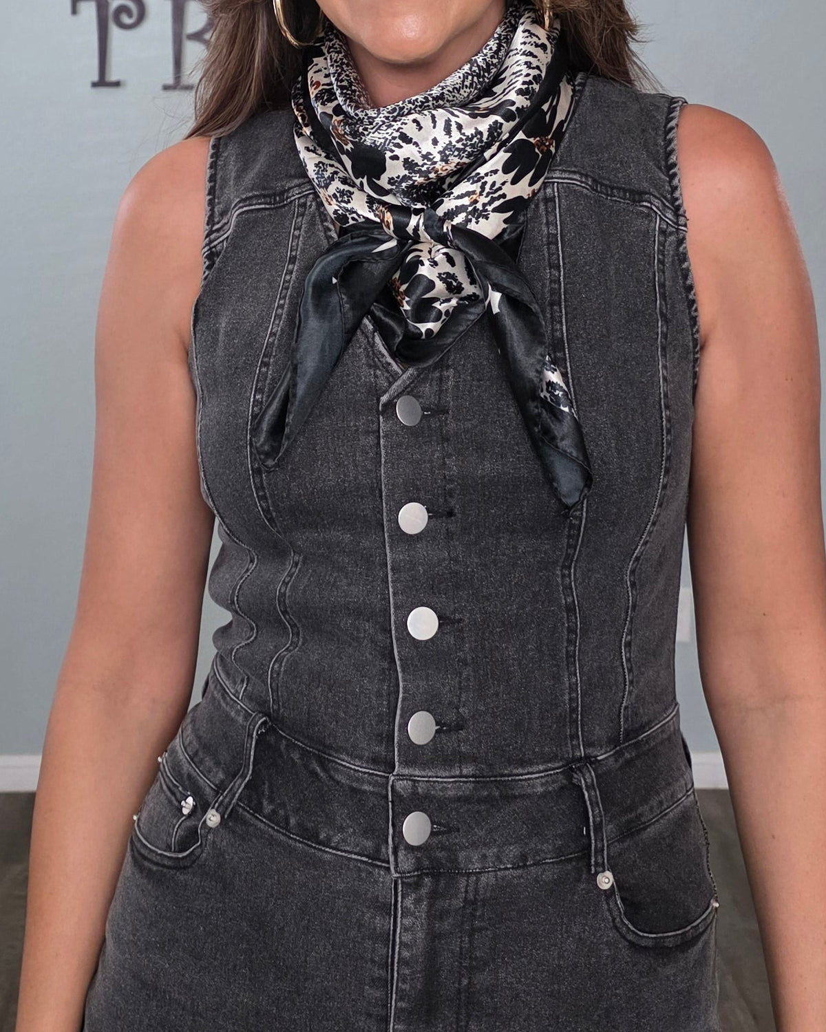 Floral Contrast Scarf