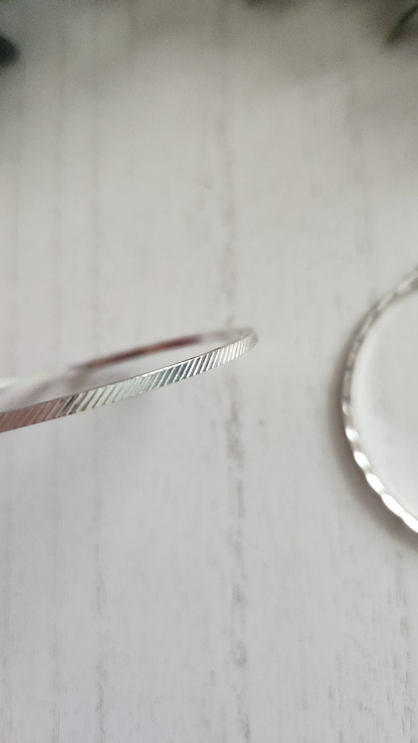 Silver Hoop Etched Earrings