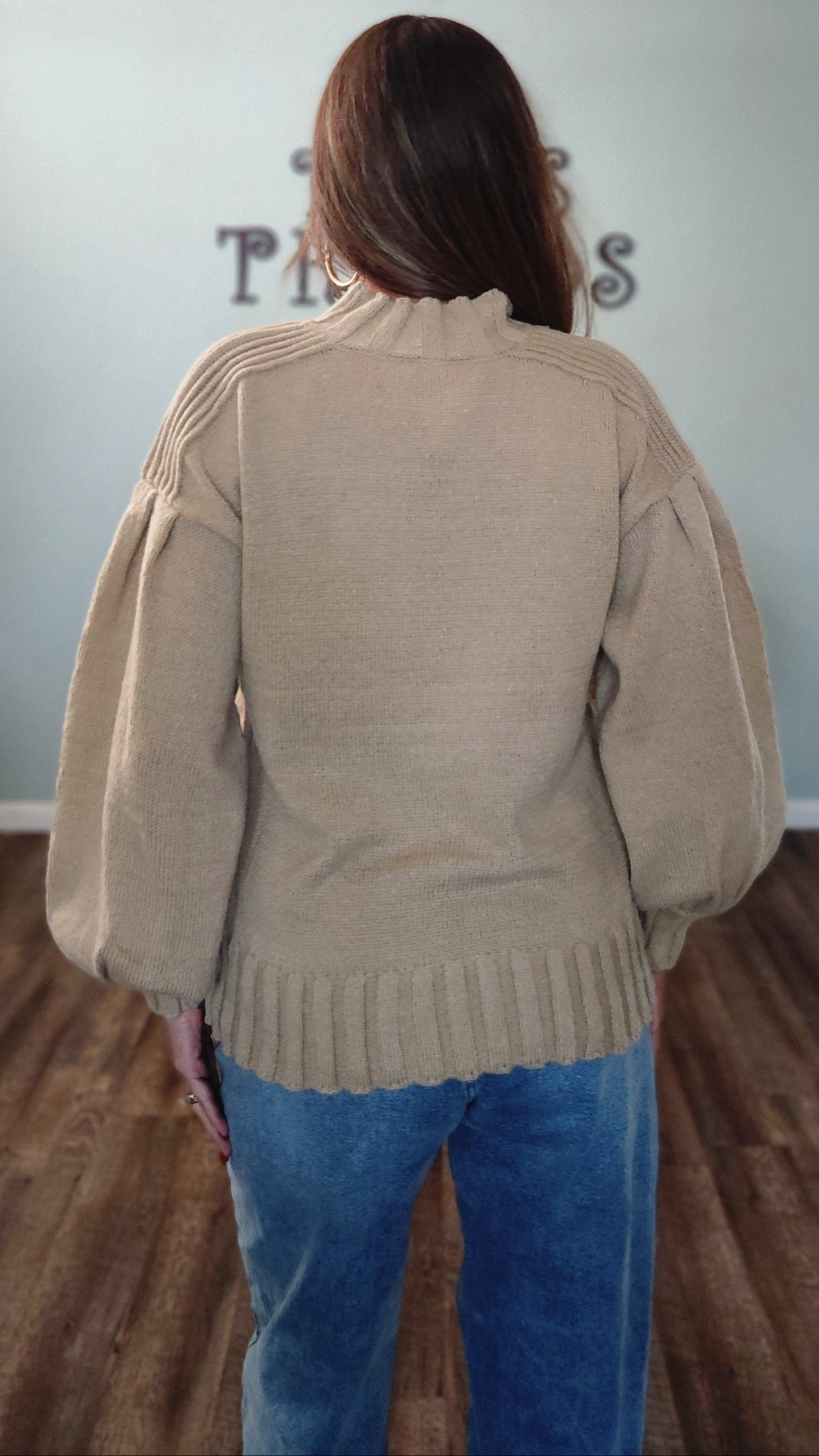 The Modern Puff Sweater- Mocha