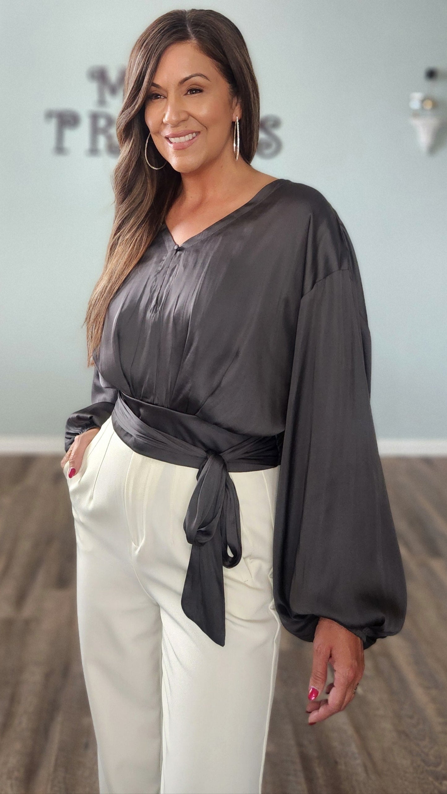 🖤 Reset by Jane Jennifer Top- Charcoal