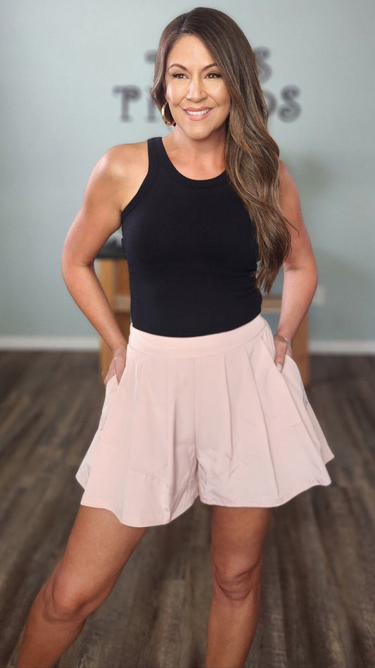 Polished-Casual Vibes Shorts-Pink