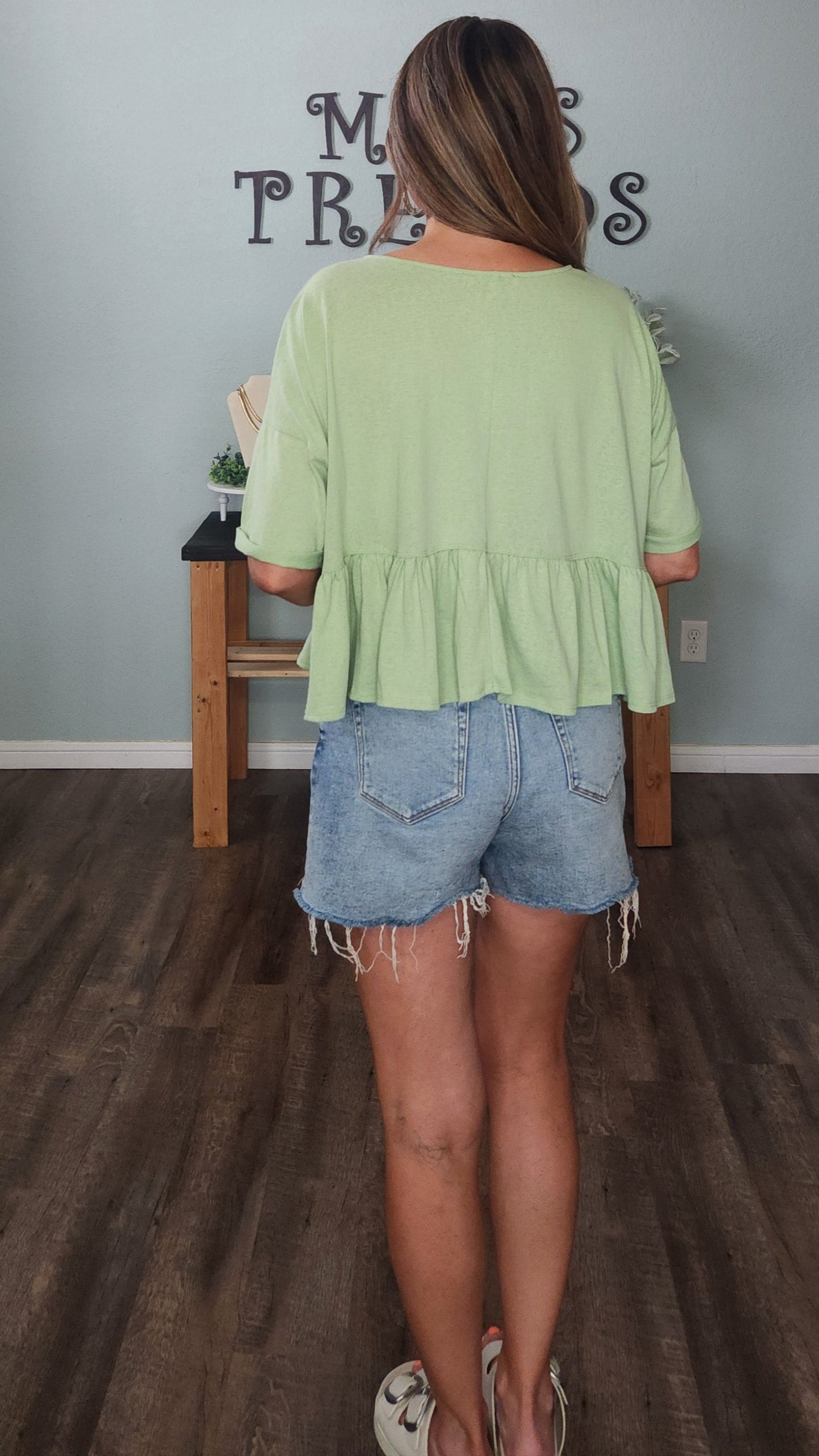 Fresh & Feminine: Jade Lime Green Button-Up Blouse