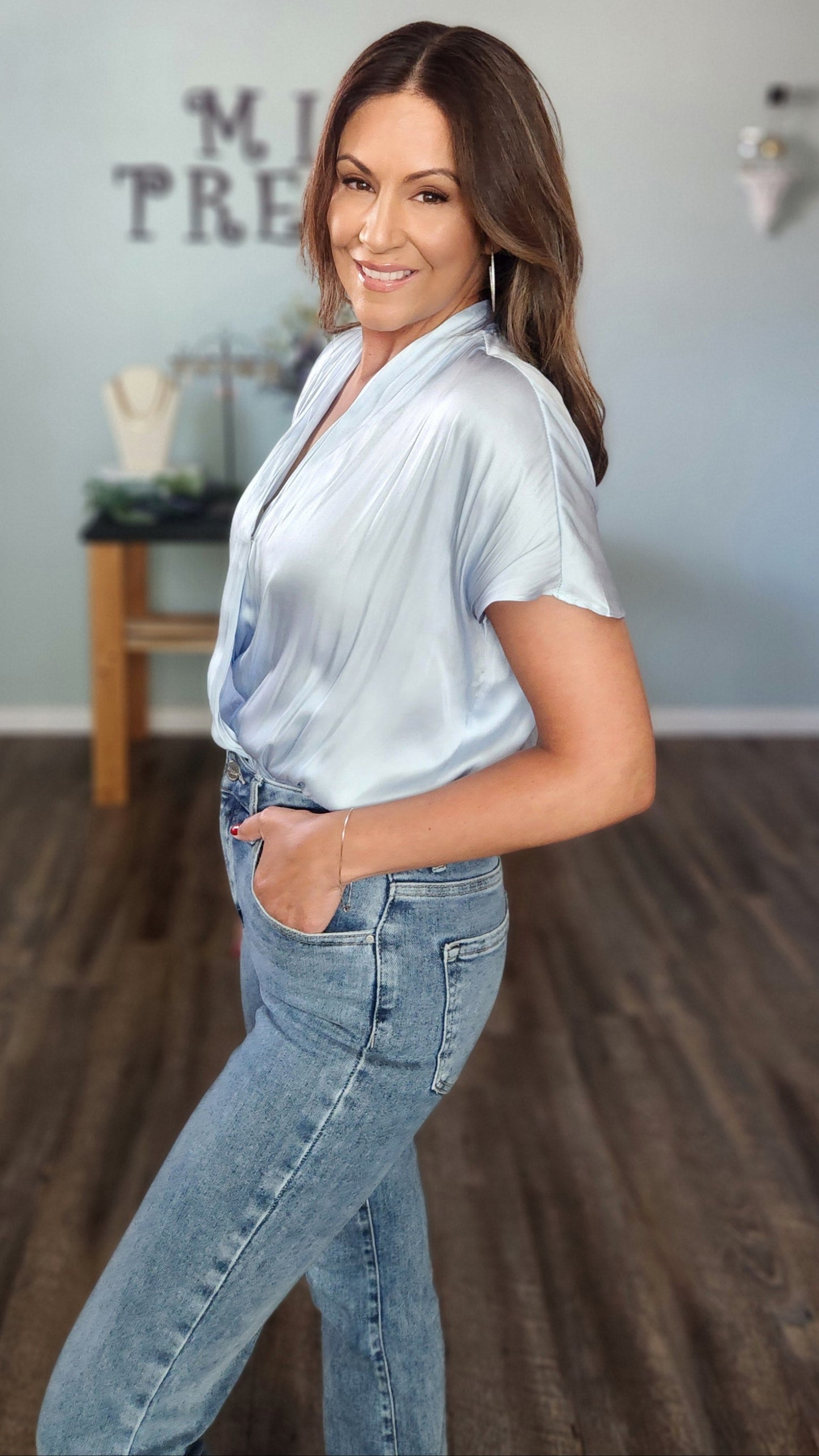 🖤Reset by Jane Bren Bodysuit- Light Blue