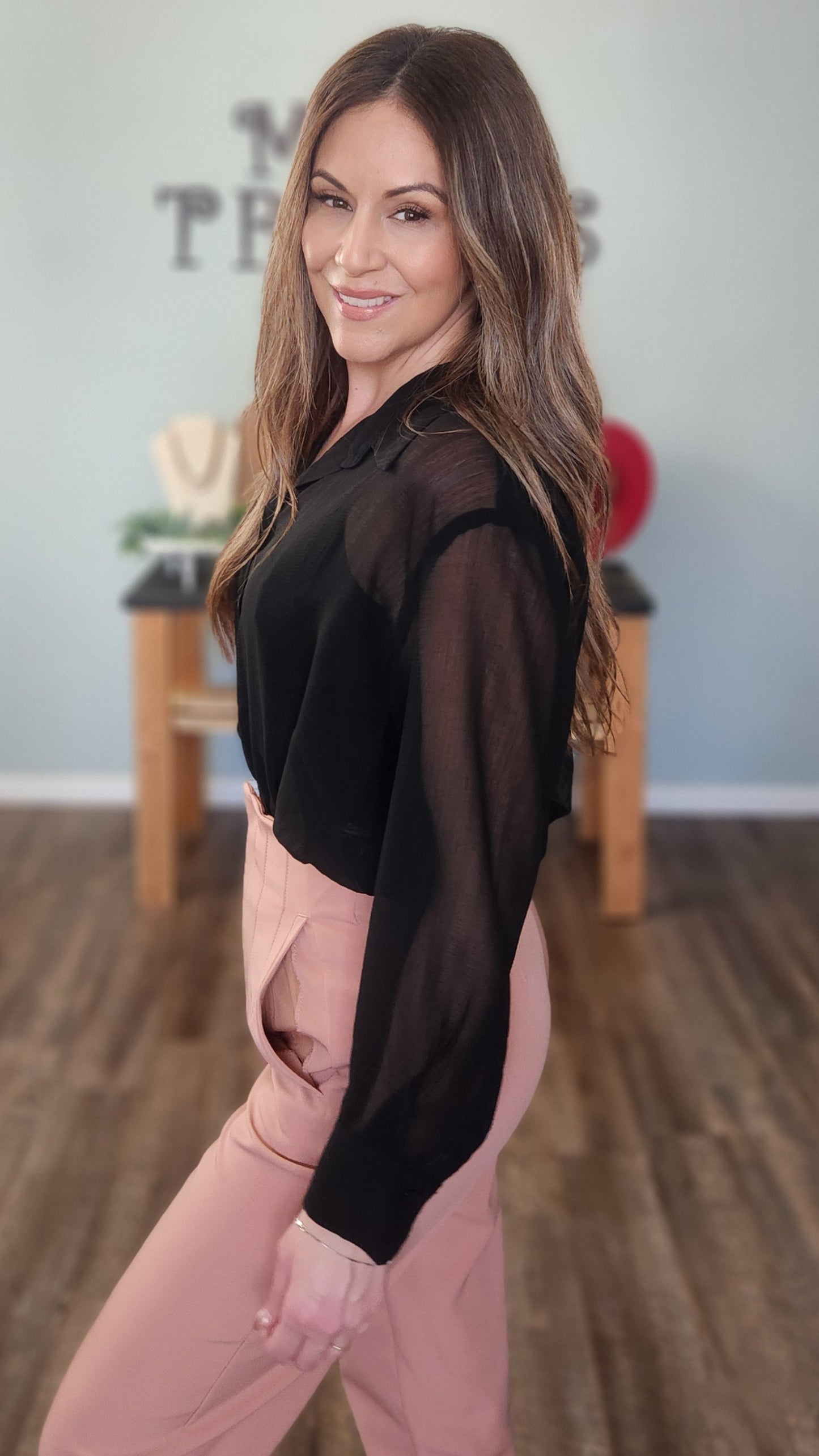 Close To You Bodysuit blouse-Black
