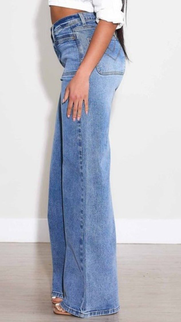 Vibrant M.i.U High-Rise Wide Leg Jeans – Medium Wash Denim