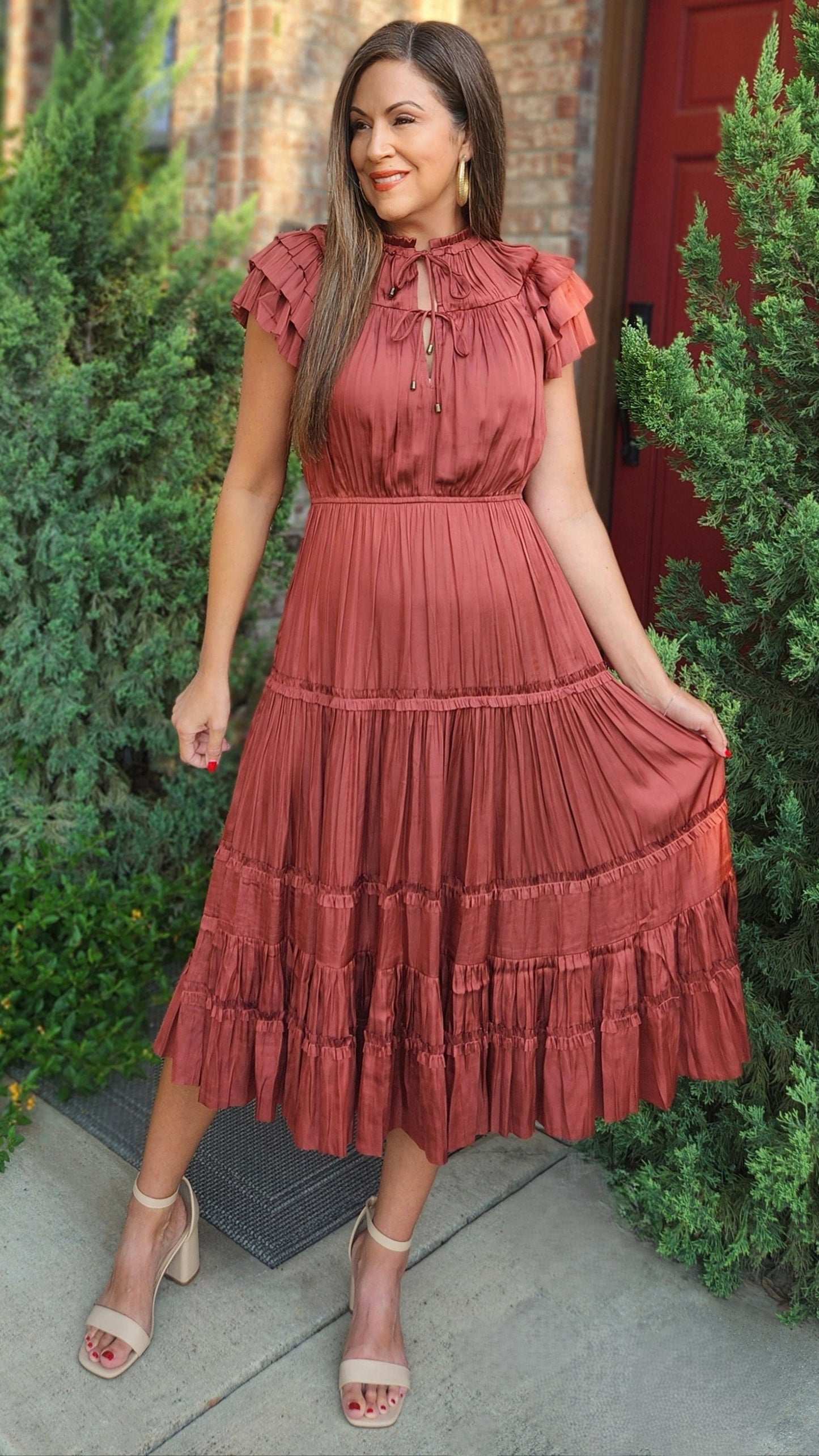 🖤 Reset by Jane-Kiana Dress-Rust
